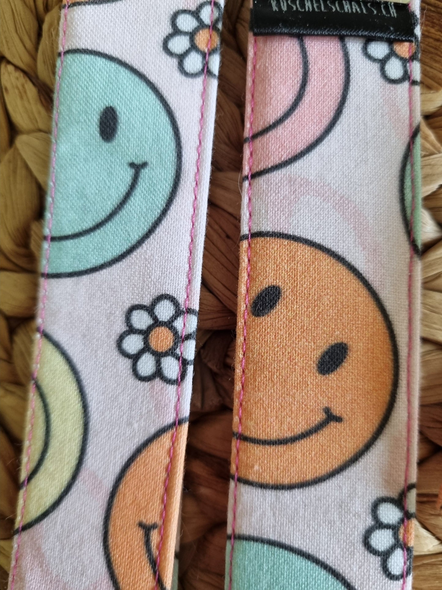 Stylish Smiley Wristlet Key Fob – Cute Cotton Keychain Accessory for Women, Trendy Key Holder and Perfect Gift Idea