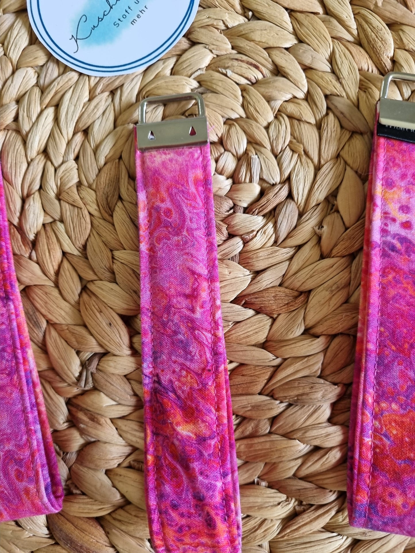 Stylish pink Wristlet Key Fob Cute Cotton Keychain Accessory for Women Trendy Key Holder and Perfect Gift Idea for Her