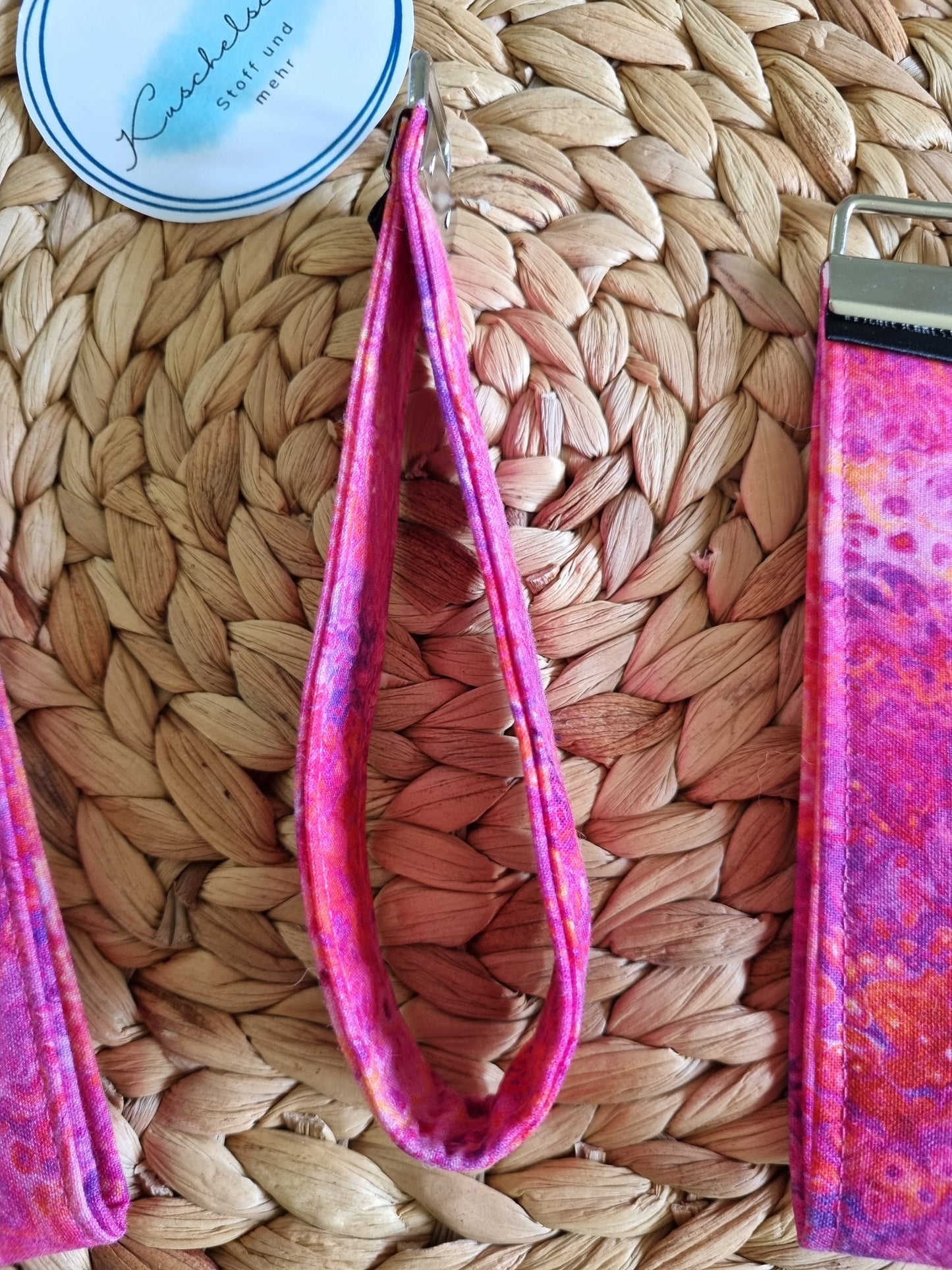 Stylish pink Wristlet Key Fob Cute Cotton Keychain Accessory for Women Trendy Key Holder and Perfect Gift Idea for Her