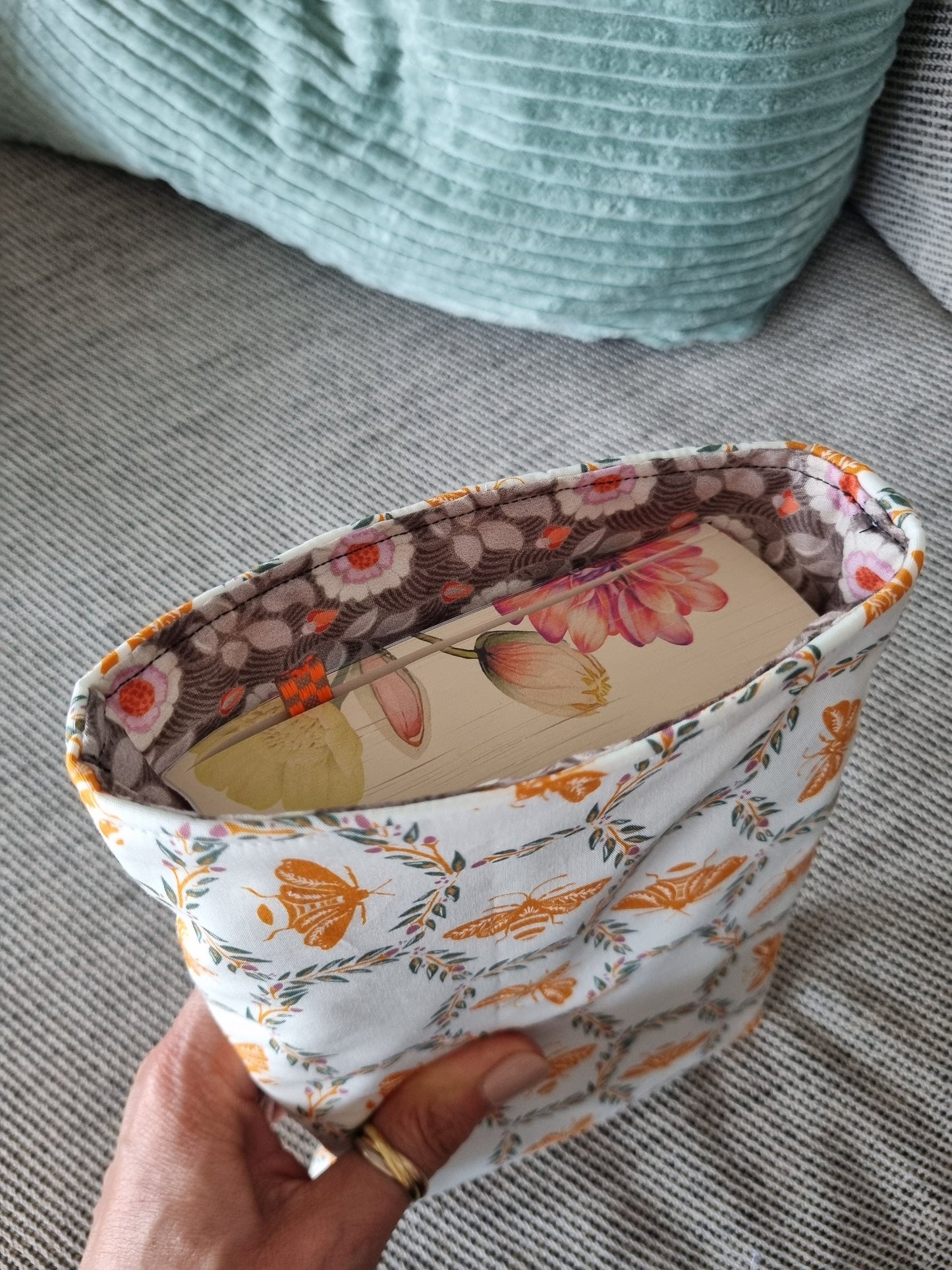 bee book Cover for Paperback - Handmade Protective Book Sleeve - Reader Gift - insect bee Lover's Gift