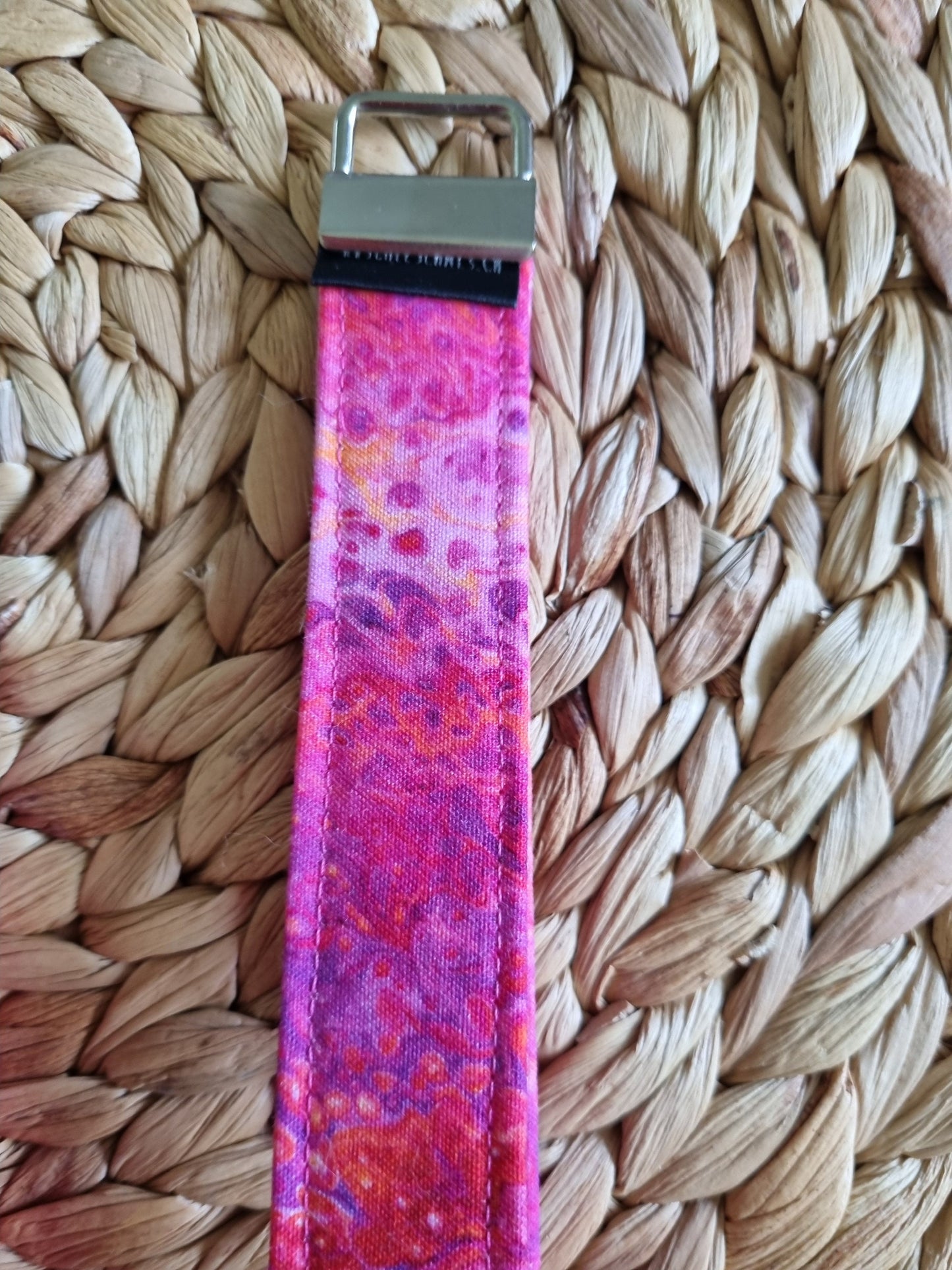Stylish pink Wristlet Key Fob Cute Cotton Keychain Accessory for Women Trendy Key Holder and Perfect Gift Idea for Her