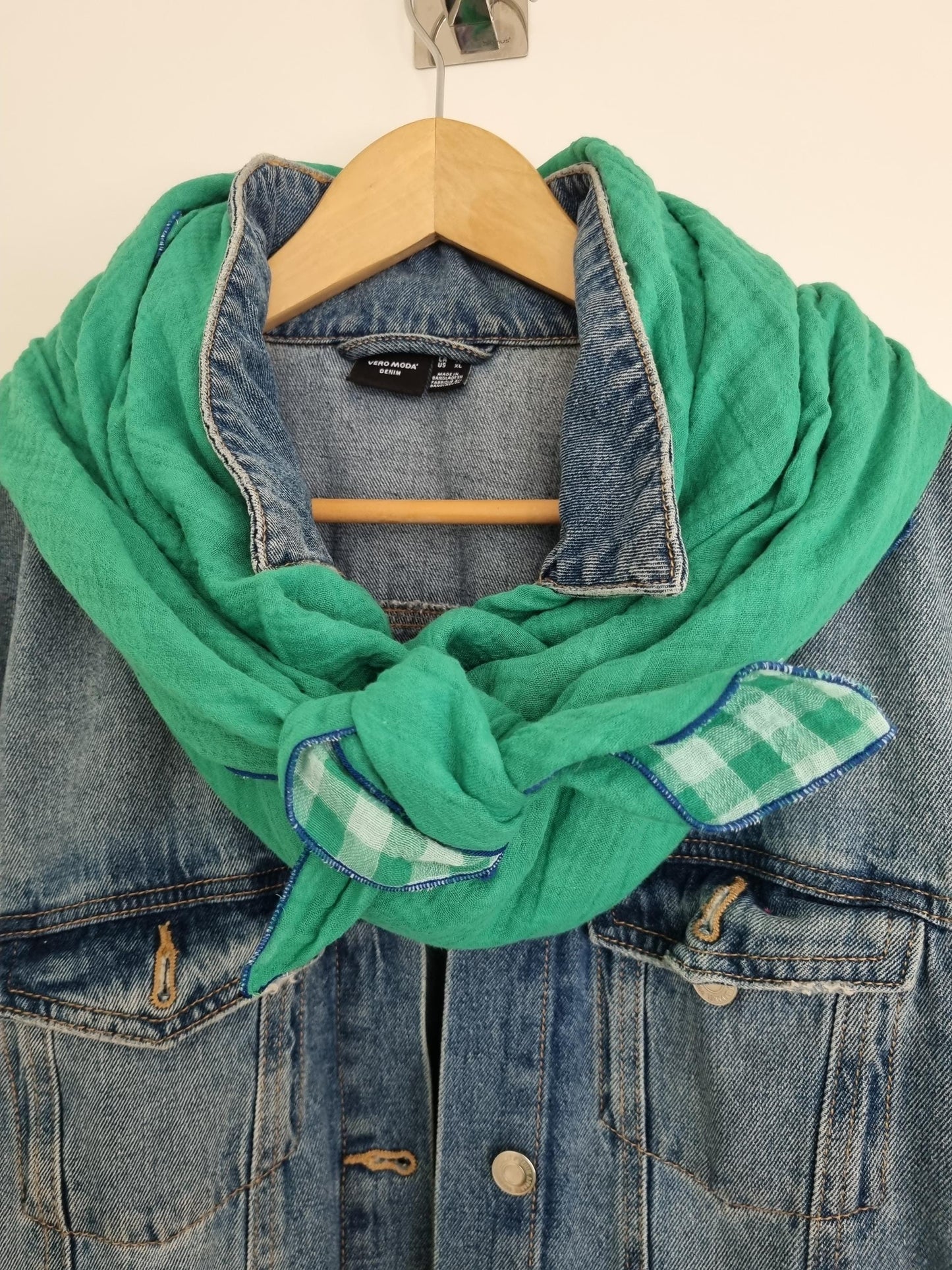 checked Cotton Stole Scarf - Cozy Reversible Print Wrap - Versatile Shawl for Travel - Boho Fashion Accessory - Ideal Gift for her - XXL