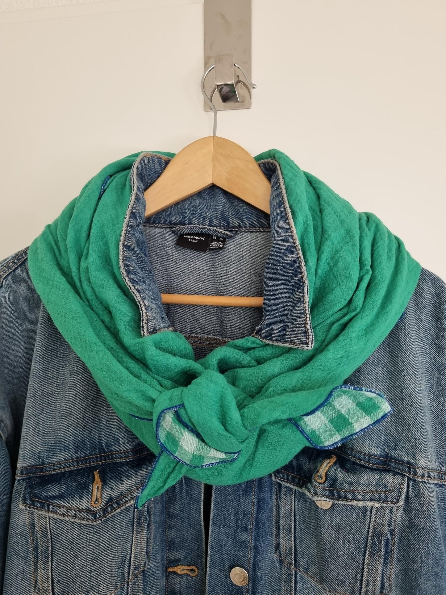 checked Cotton Stole Scarf - Cozy Reversible Print Wrap - Versatile Shawl for Travel - Boho Fashion Accessory - Ideal Gift for her - XXL