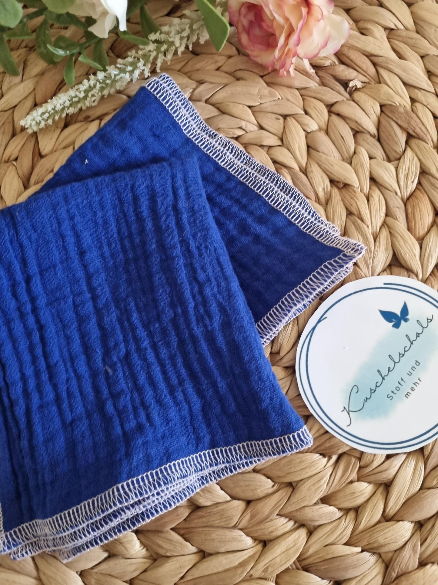 Set of 2 Handkerchief Tissues fabric cotton very Soft Eco-Friendly washable reusable perfect gift