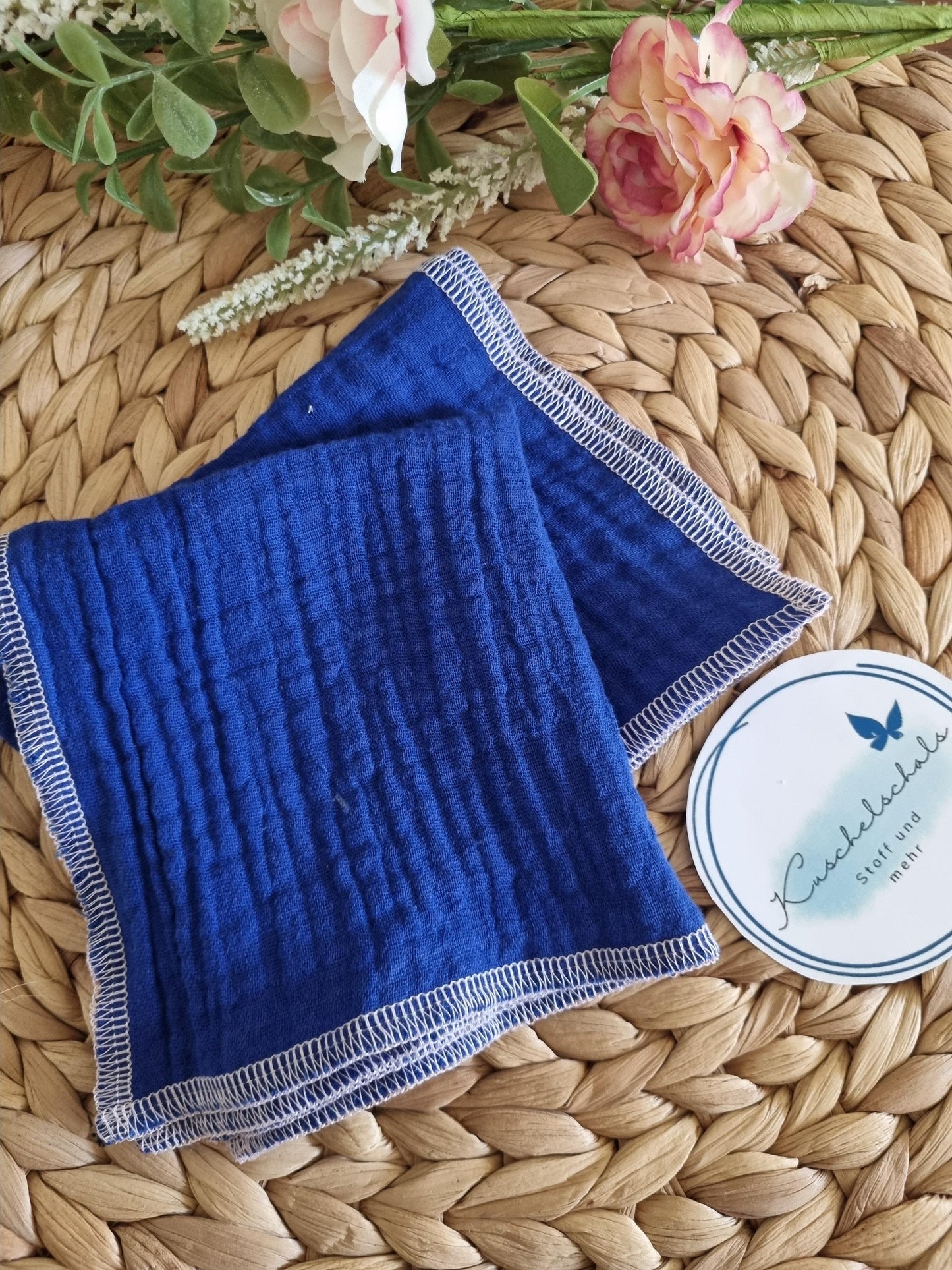 Set of 2 Handkerchief Tissues fabric cotton very Soft Eco-Friendly washable reusable perfect gift