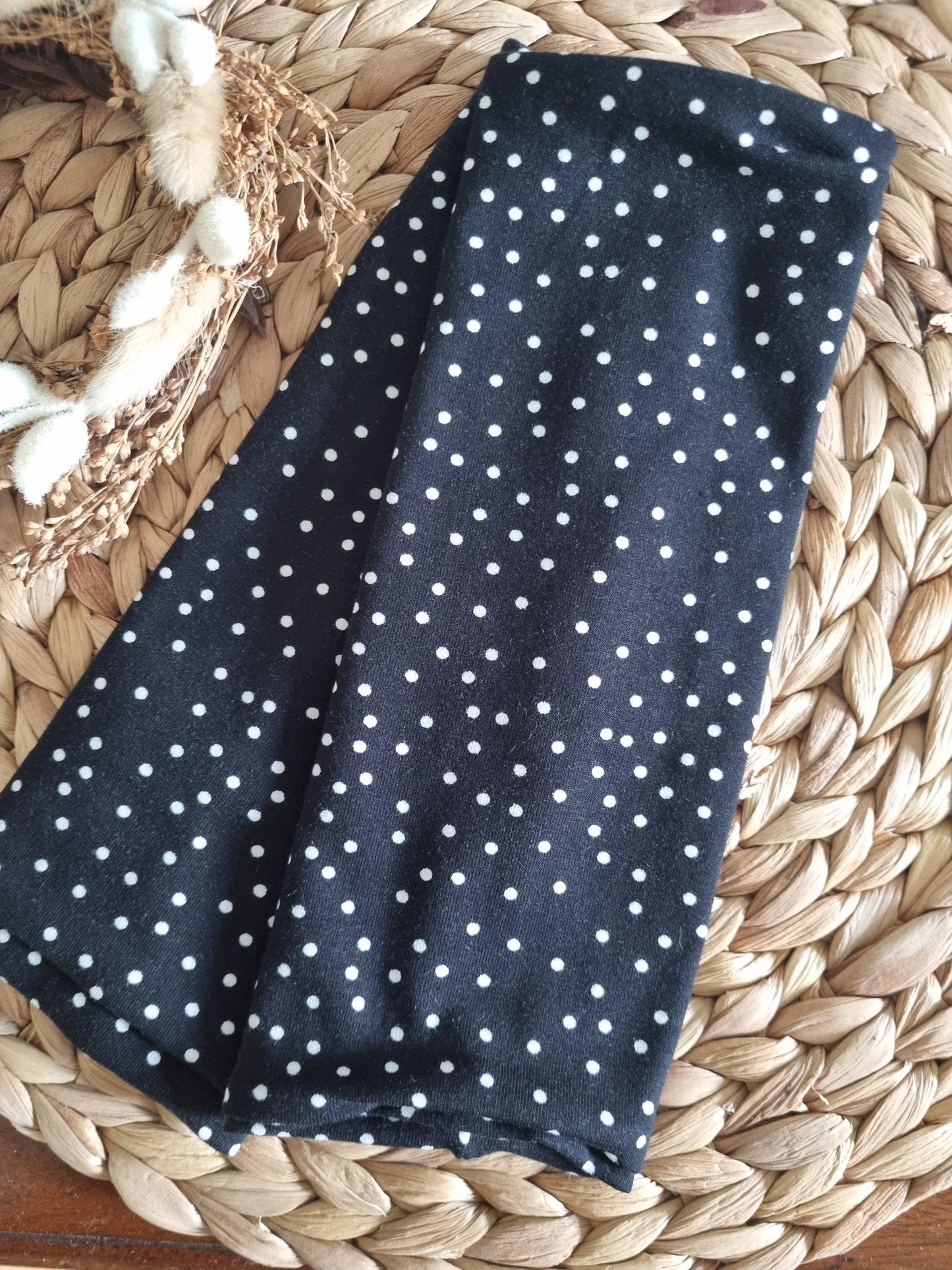 Stylish cozy wristwarmers for adults organic cotton wrist warmers dotted print wristwarmers no more cold hands organic cotton skandi style