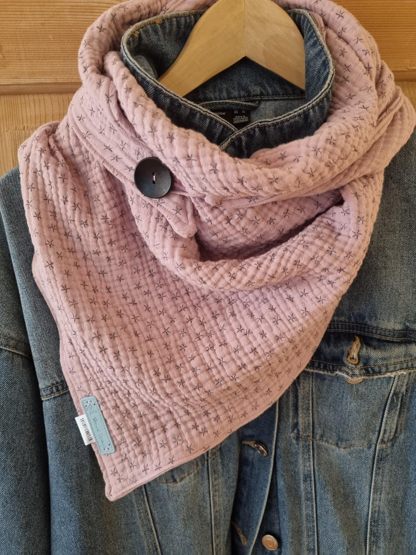 Soft pink Cotton Stole Scarf with 2 button easy to style Print Wrap Versatile Shawl Boho Fashion Accessory Perfect christmas gift