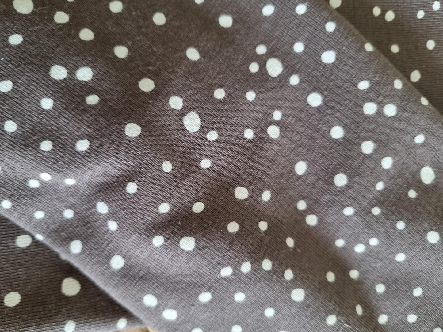 Stylish cozy wristwarmers for adults organic cotton wrist warmers organic jersey dot print brown one size fits all perfect christmas gift