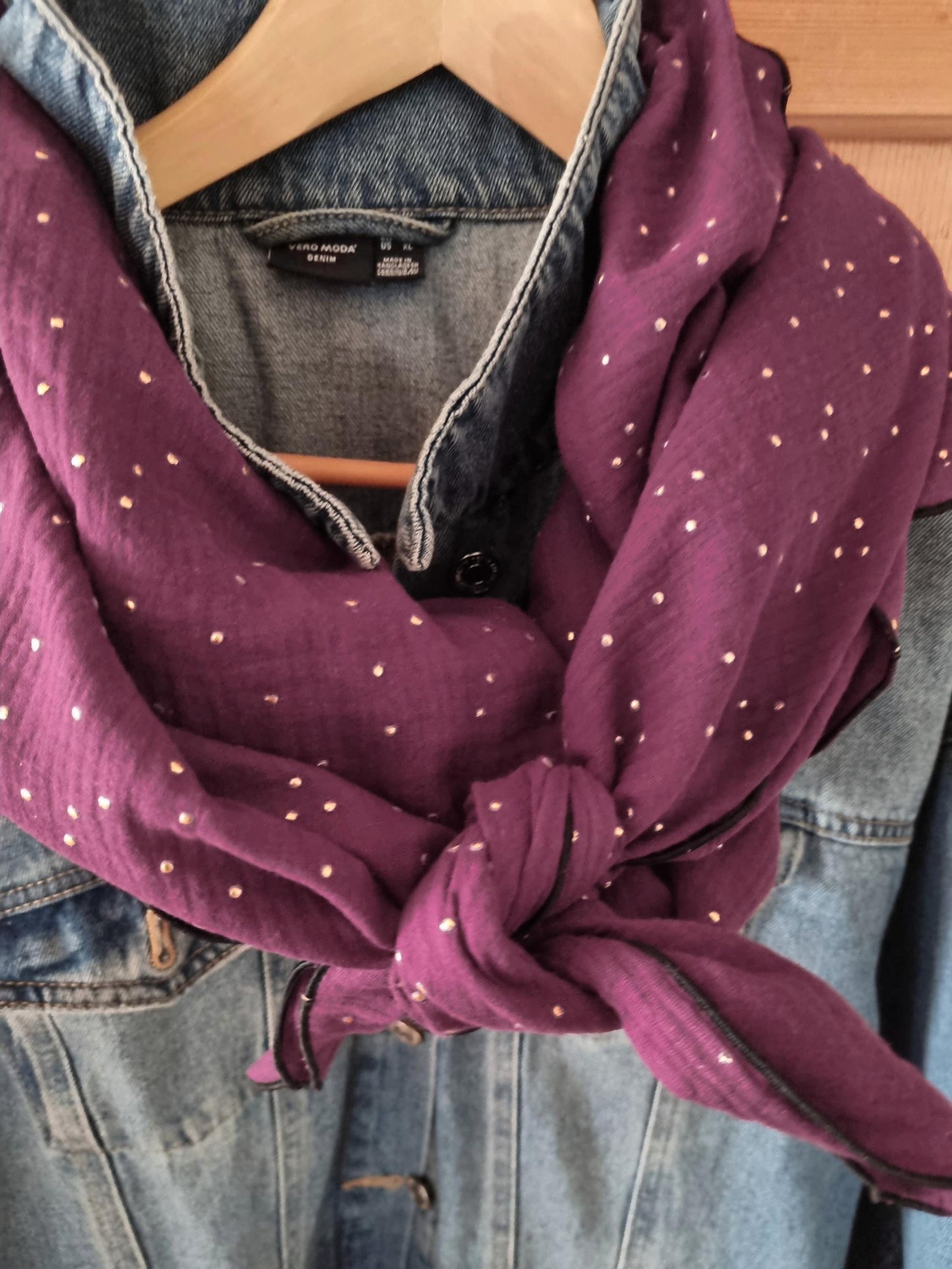 XL burgundy organic Cotton Stole Scarf - Cozy burgundy Wrap - Versatile Shawl for Travel - Boho Fashion Accessory - perfect Gift