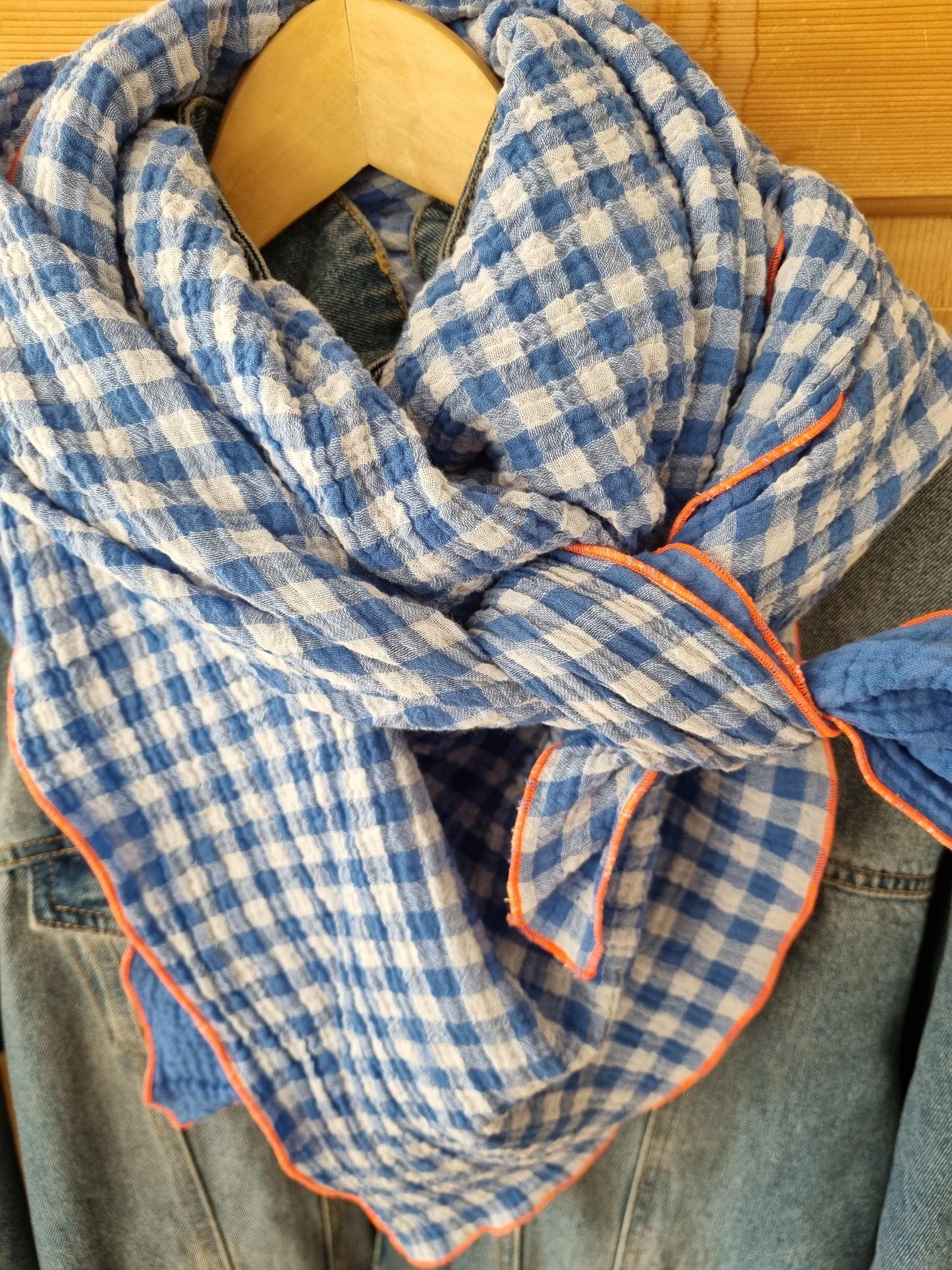 checked Cotton Stole Scarf - Cozy Reversible Print Wrap - Versatile Shawl for Travel - Boho Fashion Accessory - Ideal Gift for her - XXL