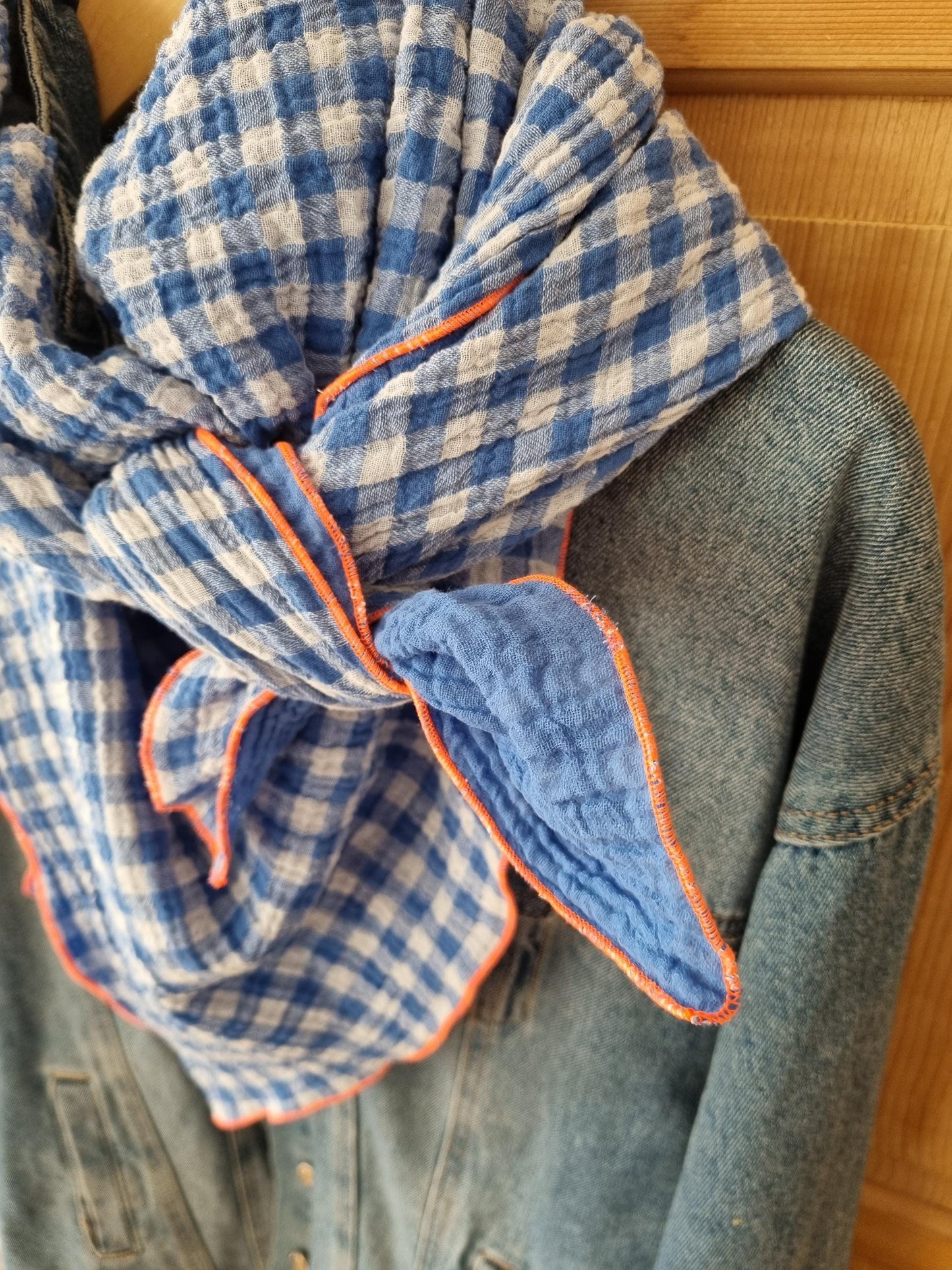 checked Cotton Stole Scarf - Cozy Reversible Print Wrap - Versatile Shawl for Travel - Boho Fashion Accessory - Ideal Gift for her - XXL