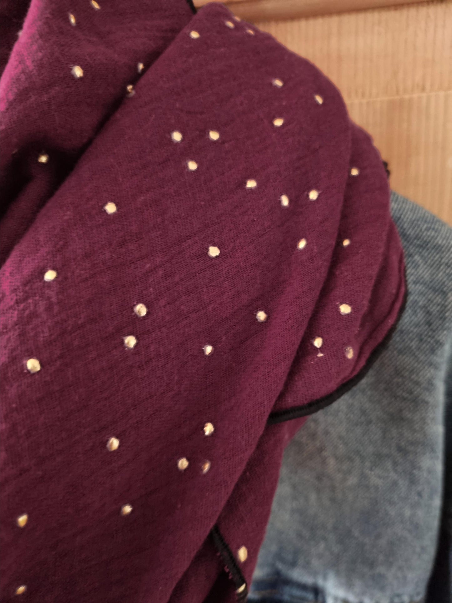 XL burgundy organic Cotton Stole Scarf - Cozy burgundy Wrap - Versatile Shawl for Travel - Boho Fashion Accessory - perfect Gift
