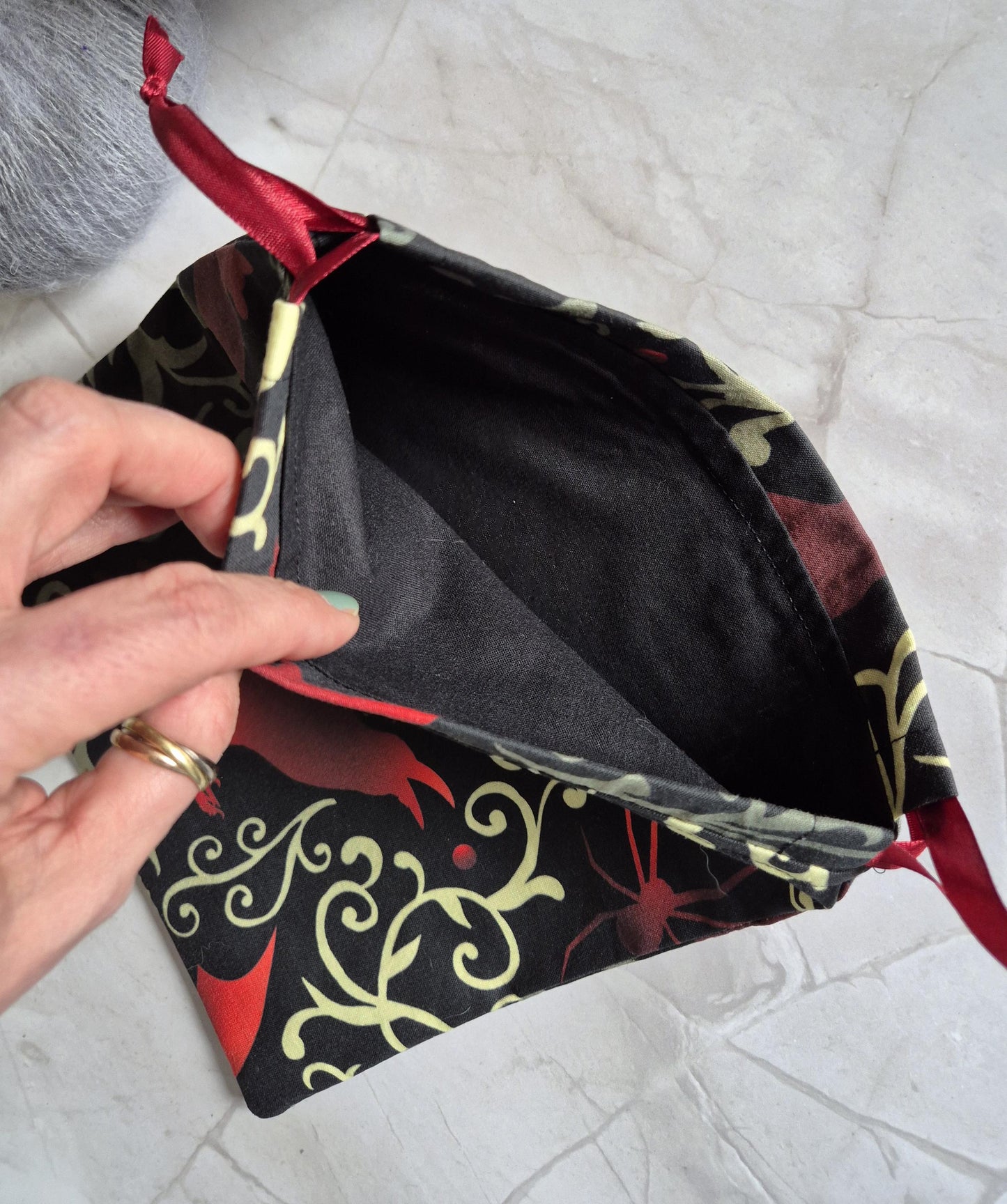 Mystic witch Print project Bag -3 Sizes - for knitting or crochet perfect gift for any crafter knitter crocheter handmade valentine gift