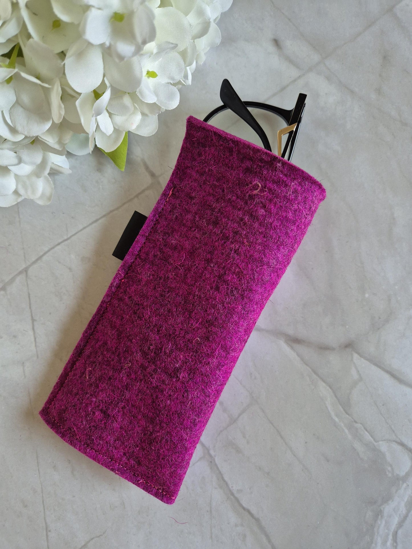 Handmade Felt Glasses Case Sea Summer Sand pink turquoise Eyewear Storage Pouch Soft & Lightweight Eyewear Protector Last minute gift
