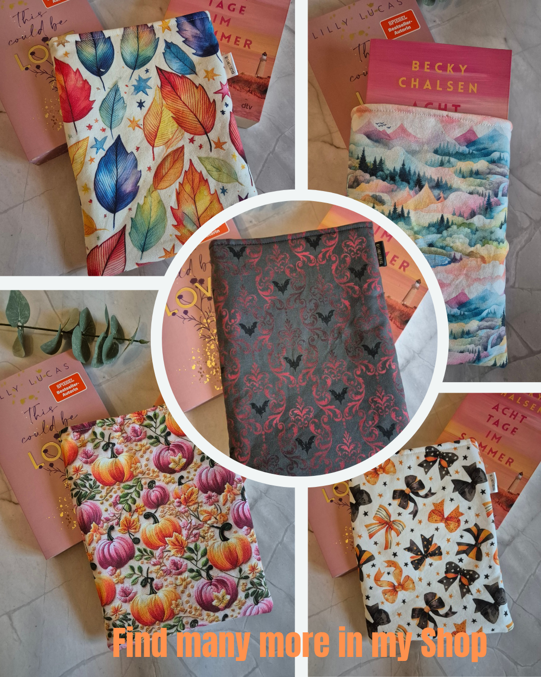 Gothic Ornament Book Cover Kindle Kobo - 3 Sizes - Handmade - halloween Book Sleeve