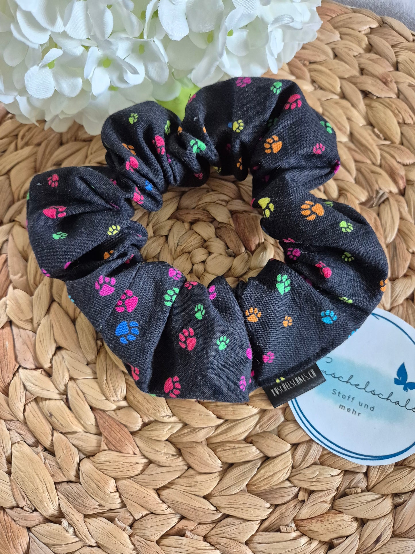 Paw rainbow pride Scrunchie Hair bobble handmade Ponytail holder perfect gift hair accessories chic hair tie