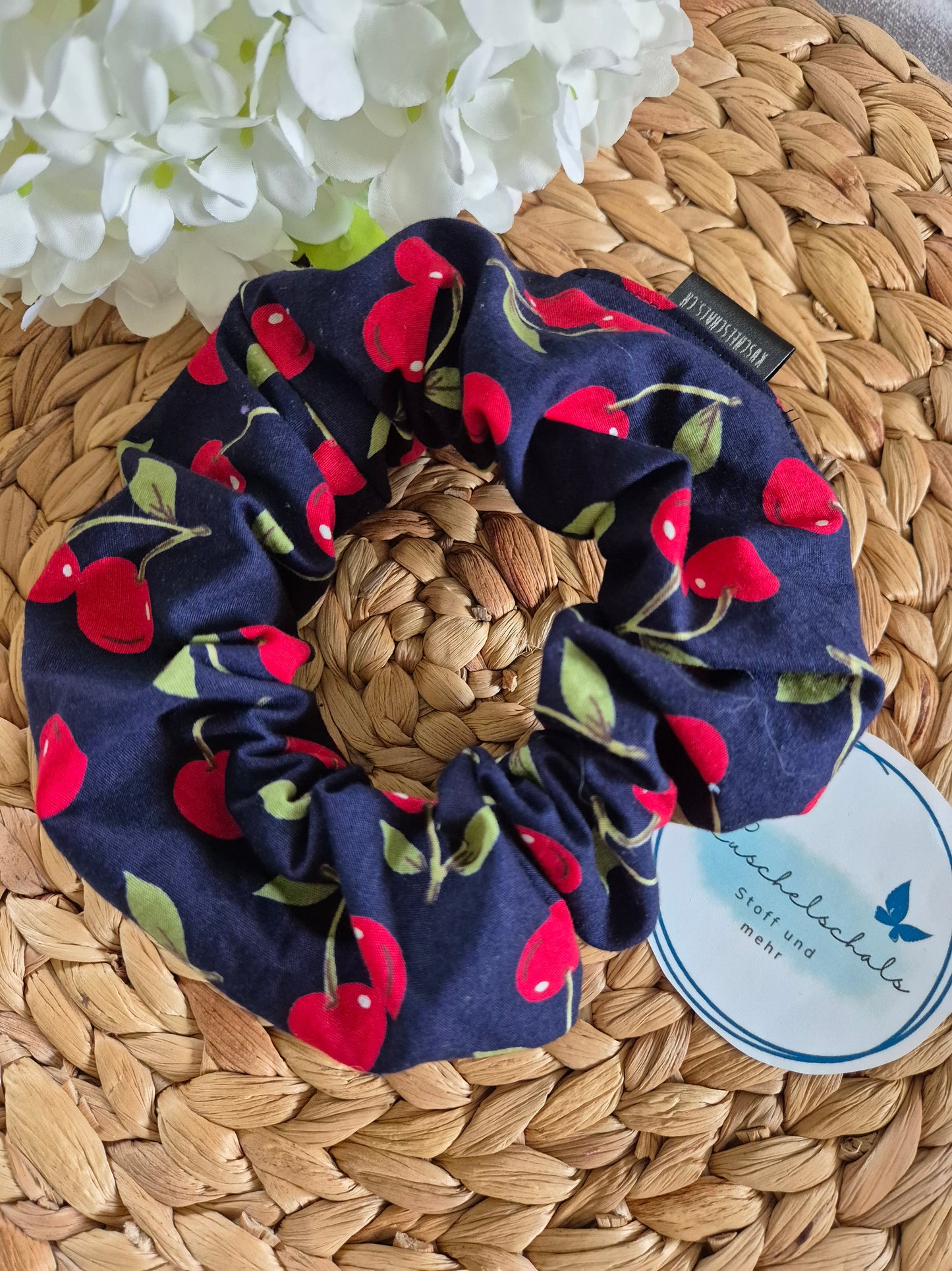 CHERRY lover Scrunchie Hair bobble handmade Ponytail holder perfect gift hair accessories chic hair tie