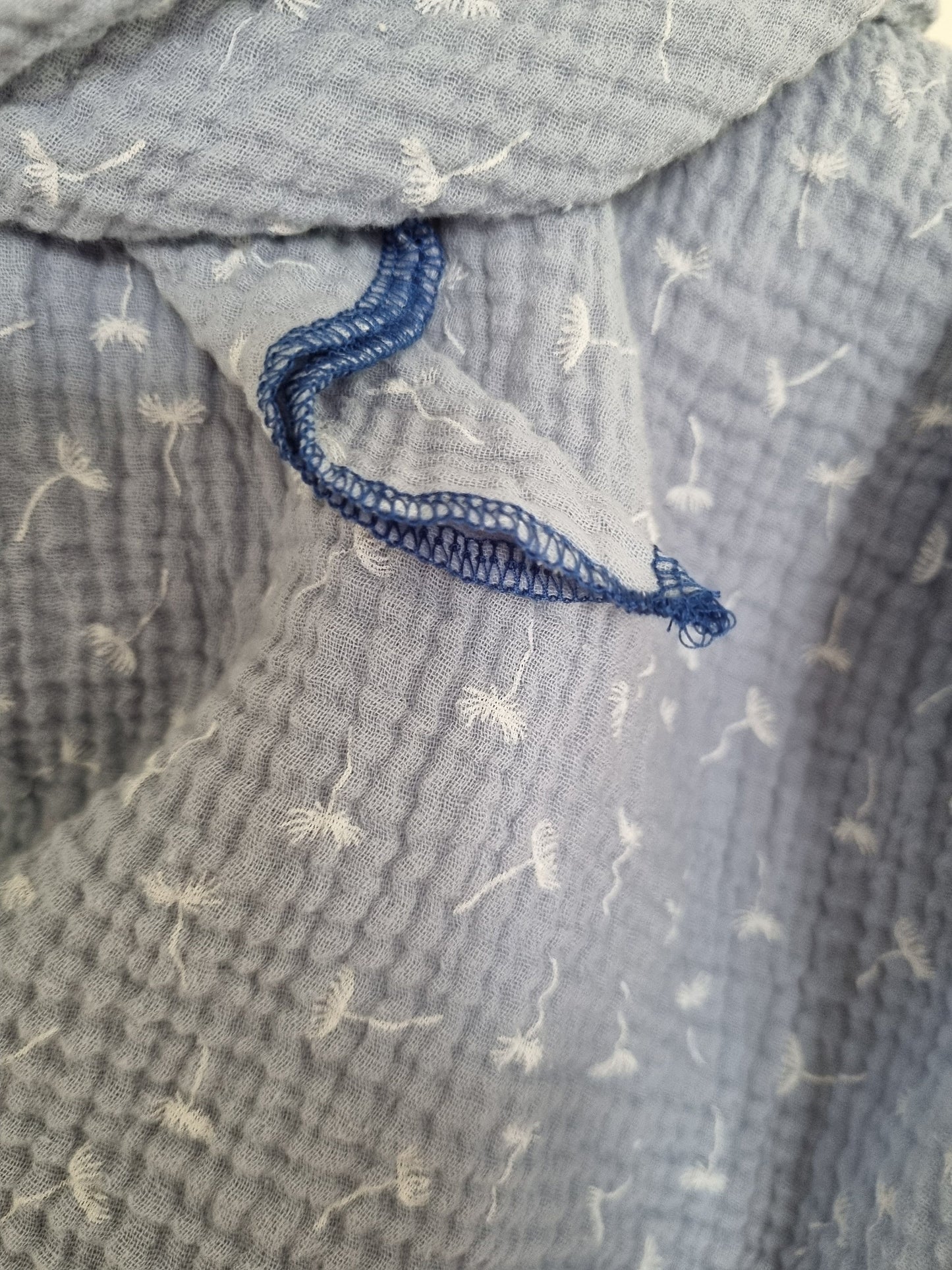 Light Blue Cotton Stole Scarf - Cozy blue Print Wrap - Versatile Shawl for Travel - Boho Fashion Accessory - Ideal Gift for her