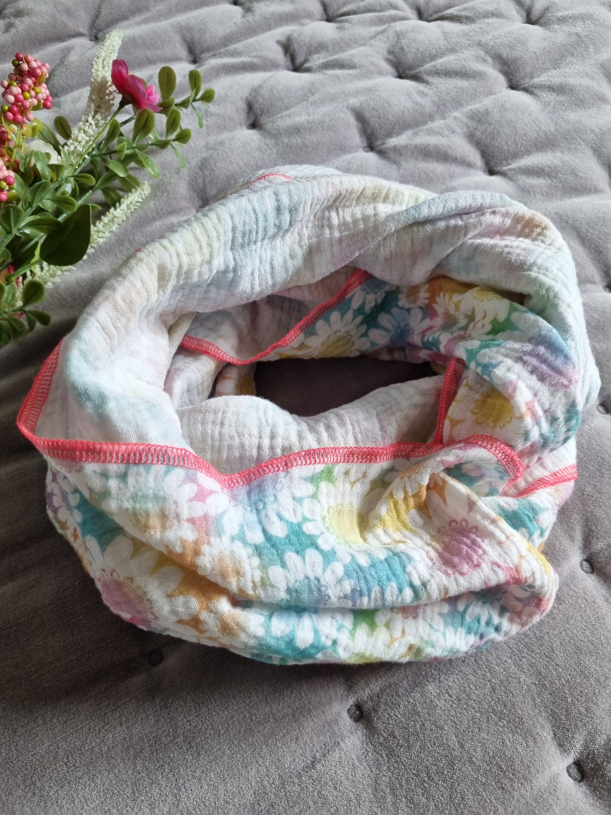 Loopschal Sommertuch Wickelschal "Frühling" 65x50cm