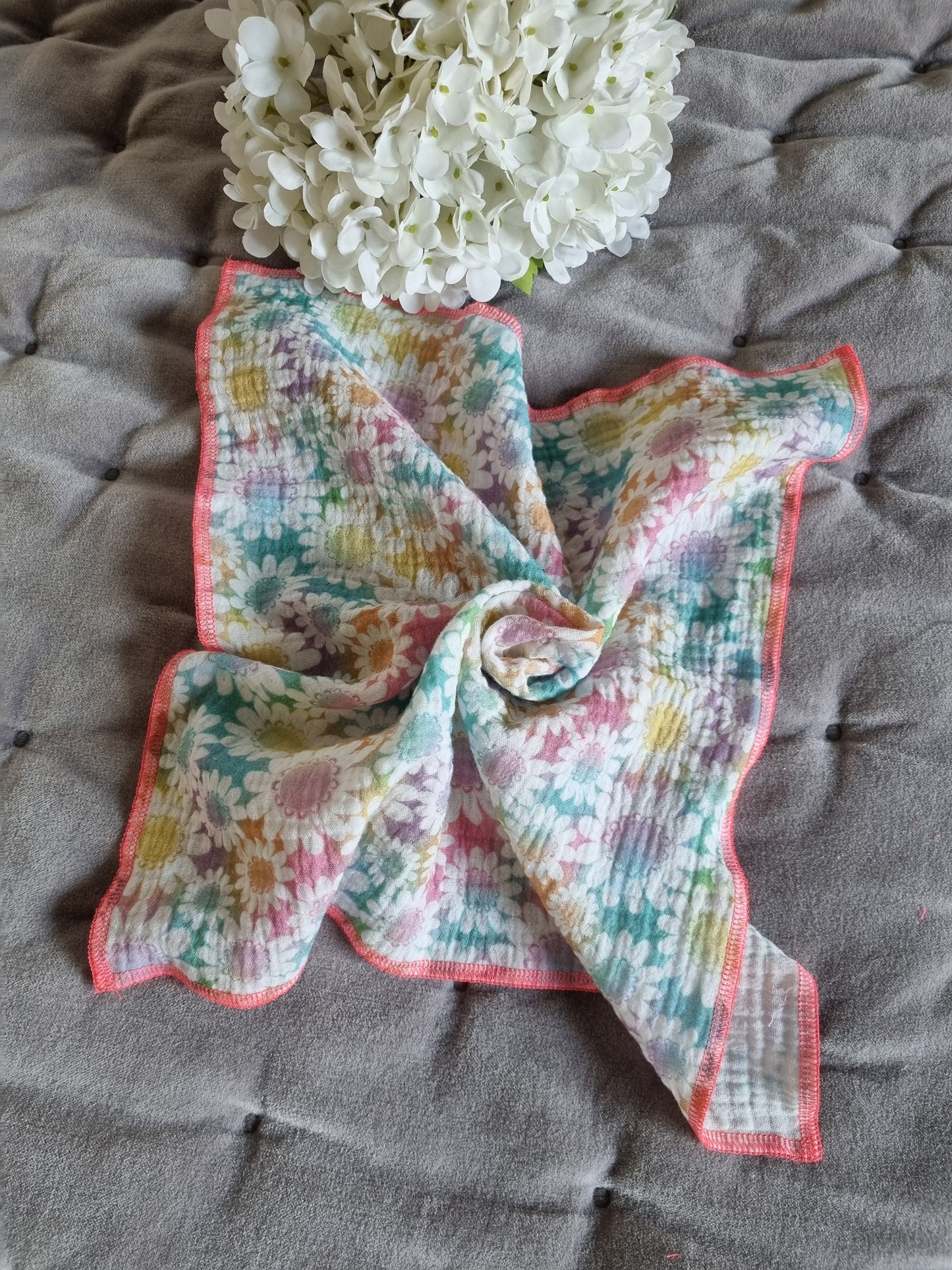 Cozy baby/children scarf 40x40cm Diagonale 65cm - stylish soft cotton bandana scarf for kids or toddler