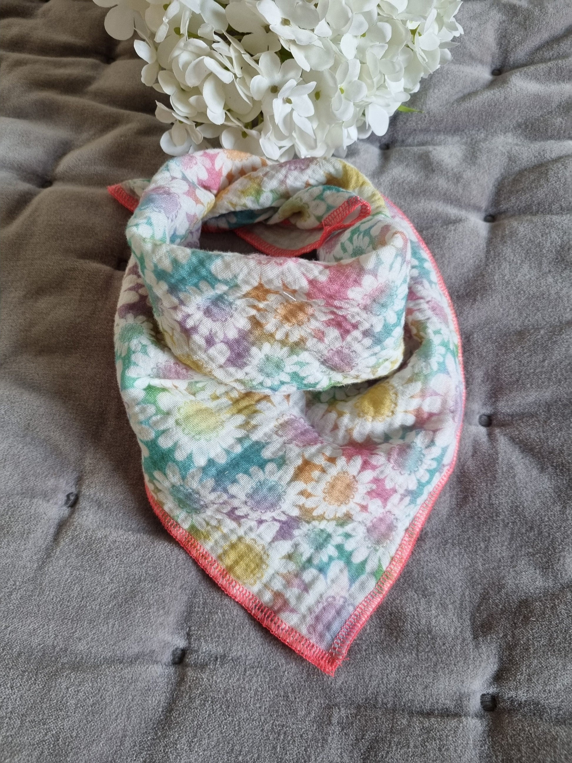Cozy baby/children scarf 40x40cm Diagonale 65cm - stylish soft cotton bandana scarf for kids or toddler