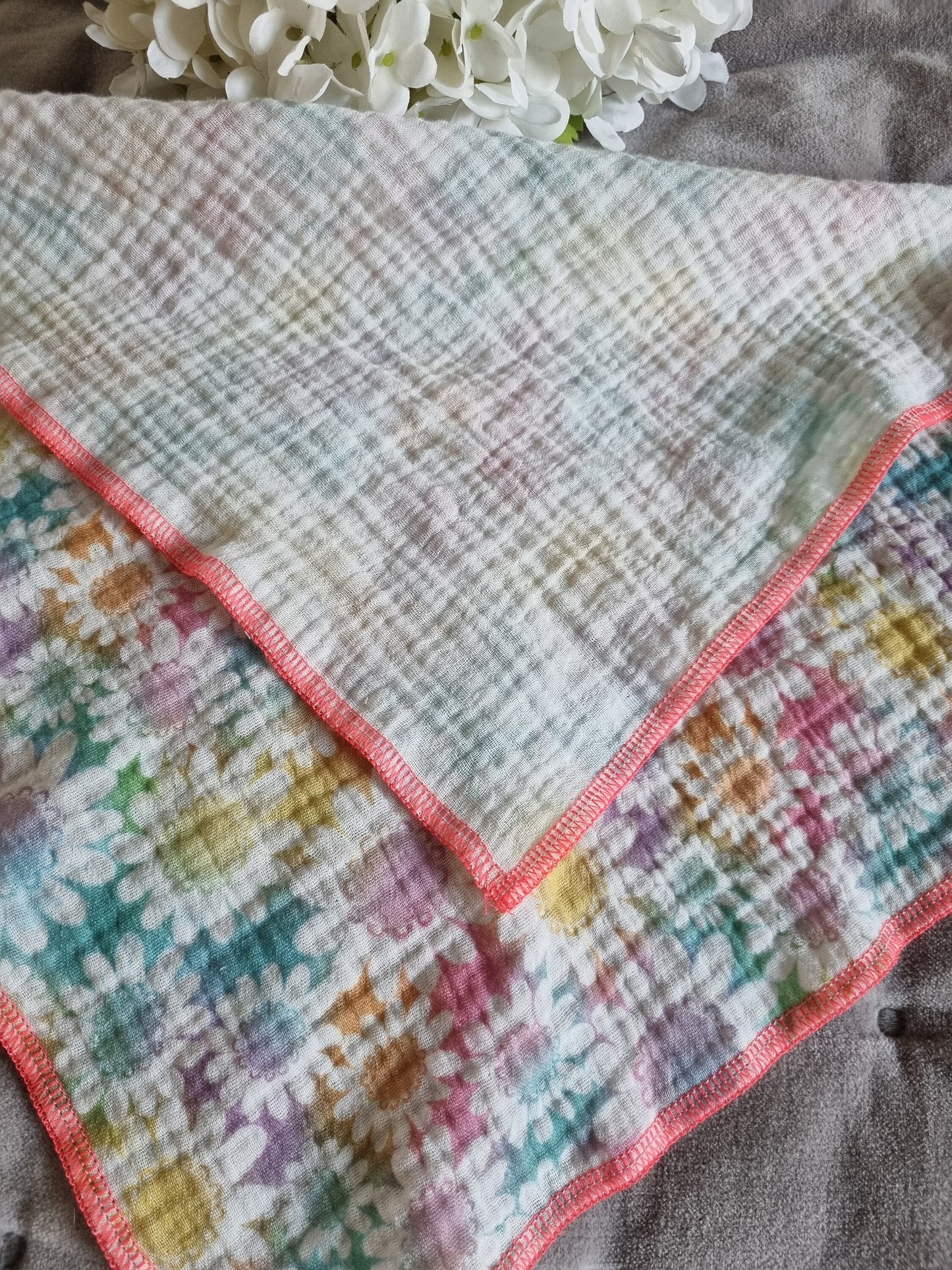 Cozy baby/children scarf 40x40cm Diagonale 65cm - stylish soft cotton bandana scarf for kids or toddler