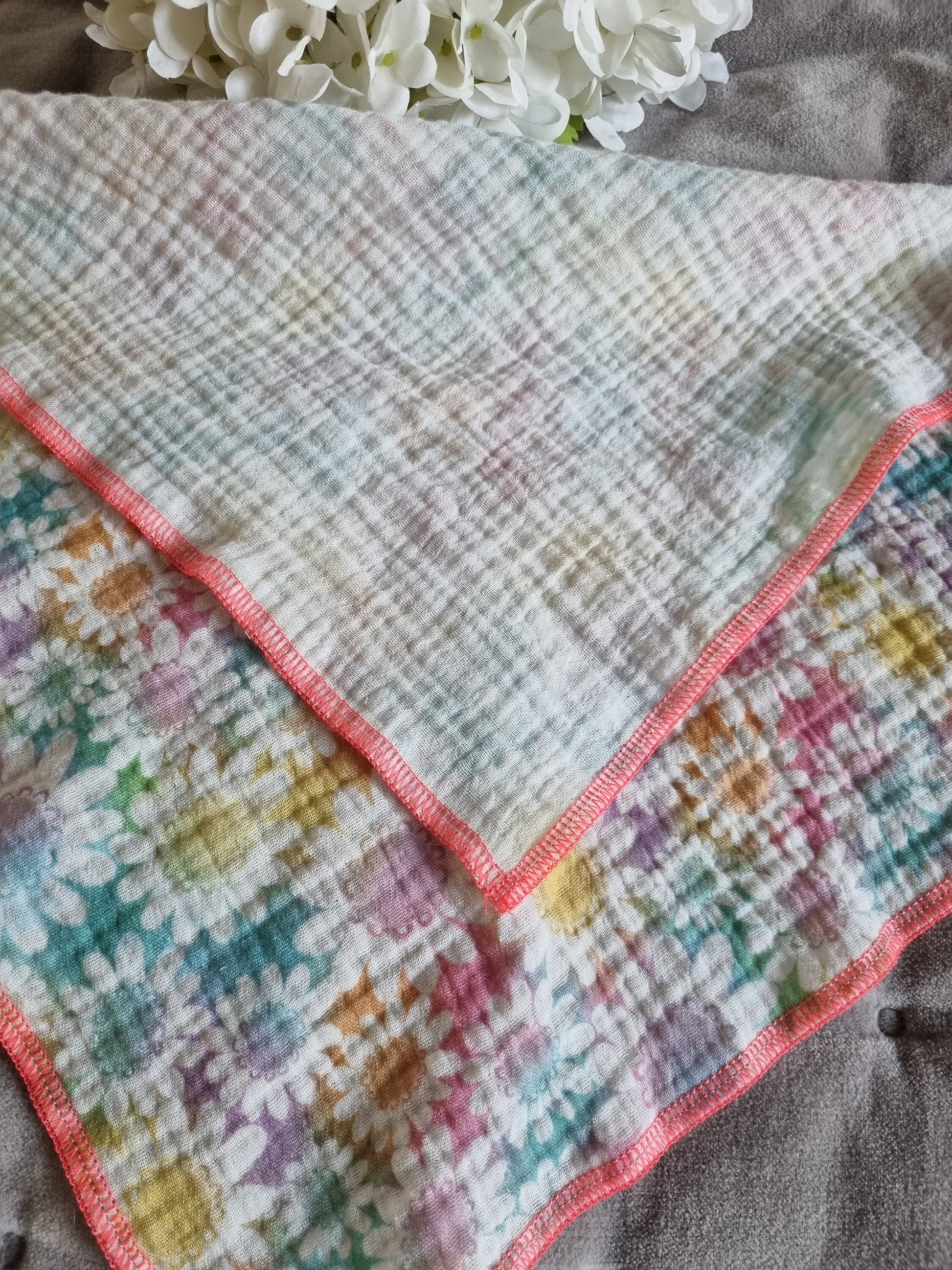 Cozy baby/children scarf 40x40cm Diagonale 65cm - stylish soft cotton bandana scarf for kids or toddler