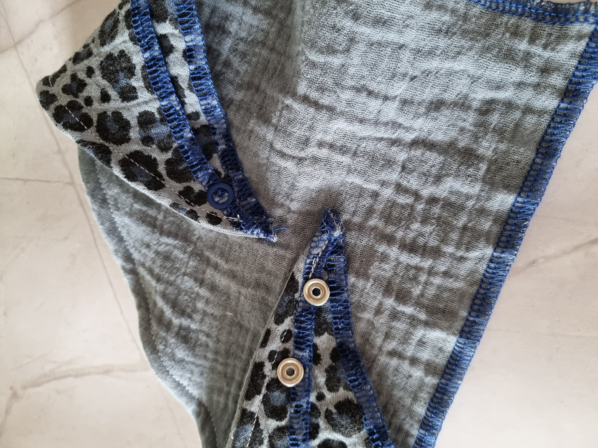 Organic Cotton Baby Scarf Jersey Bandana | Blue leo print Baby Bandana | Soft and Washable Newborn Scarf | perfect Baby Gift