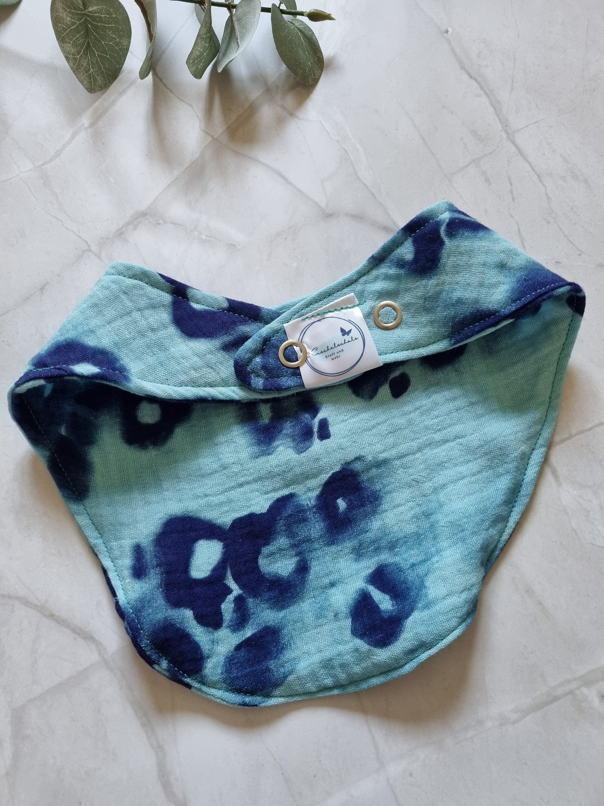Cotton Baby Scarf Musselin Bandana | blue turquoise boho style Baby Bandana | Soft and Washable Newborn Scarf | Perfect Baby Gift