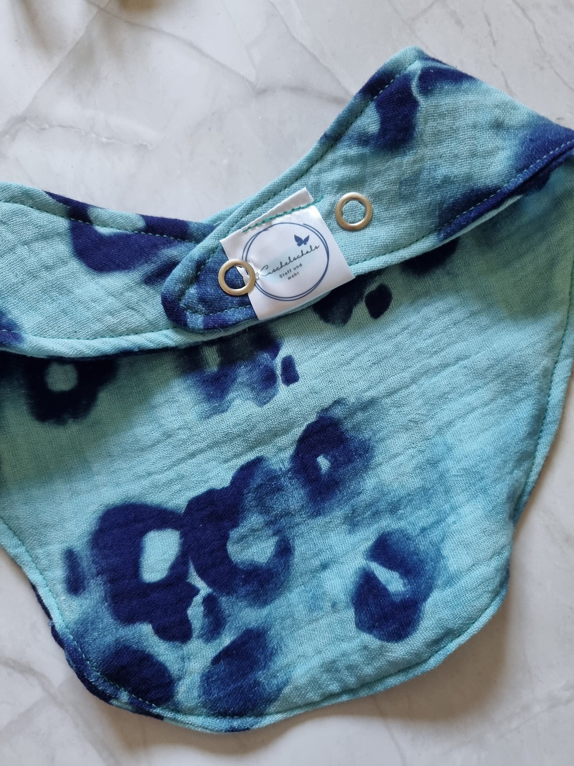 Cotton Baby Scarf Musselin Bandana | blue turquoise boho style Baby Bandana | Soft and Washable Newborn Scarf | Perfect Baby Gift