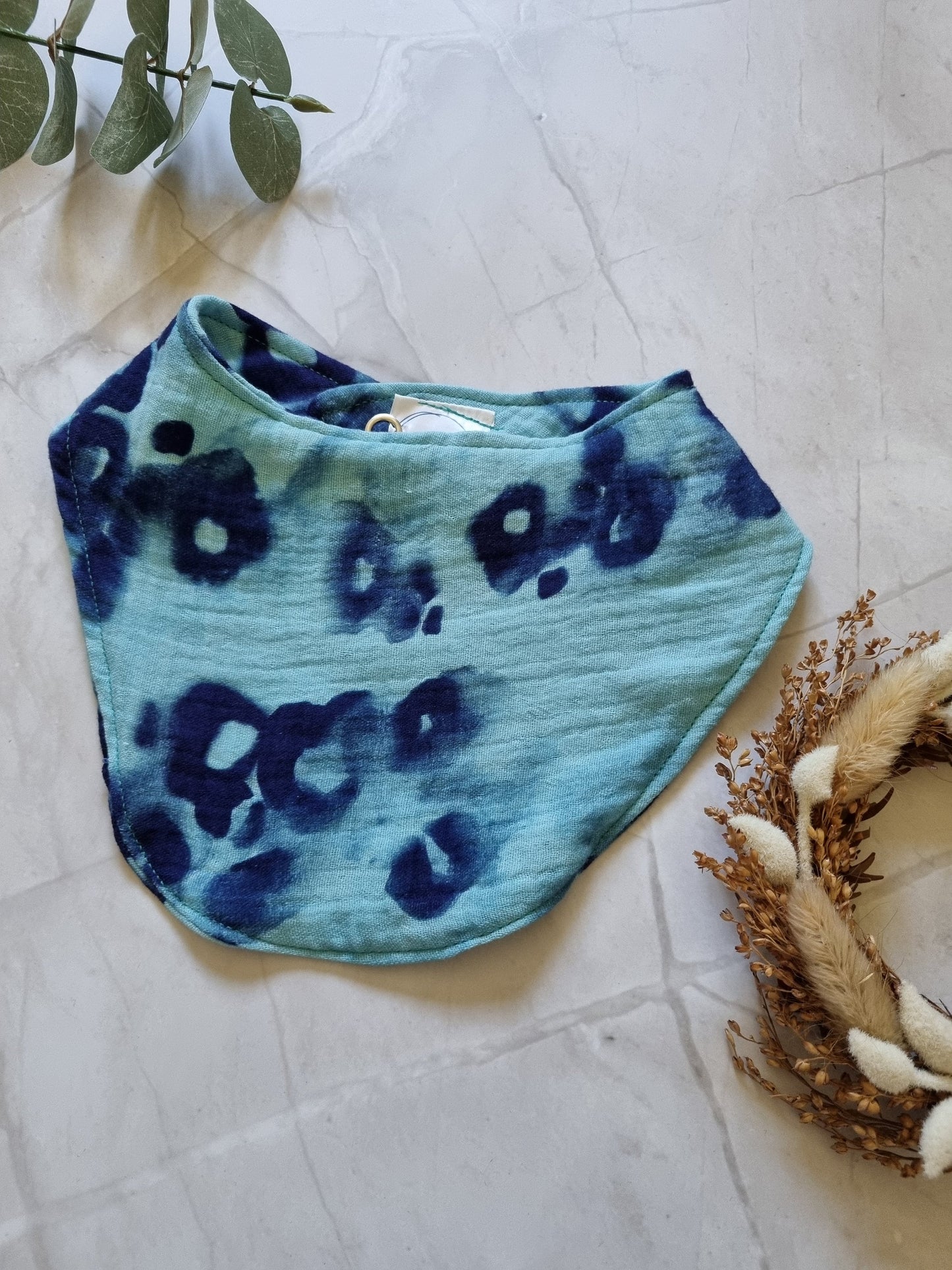 Cotton Baby Scarf Musselin Bandana | blue turquoise boho style Baby Bandana | Soft and Washable Newborn Scarf | Perfect Baby Gift