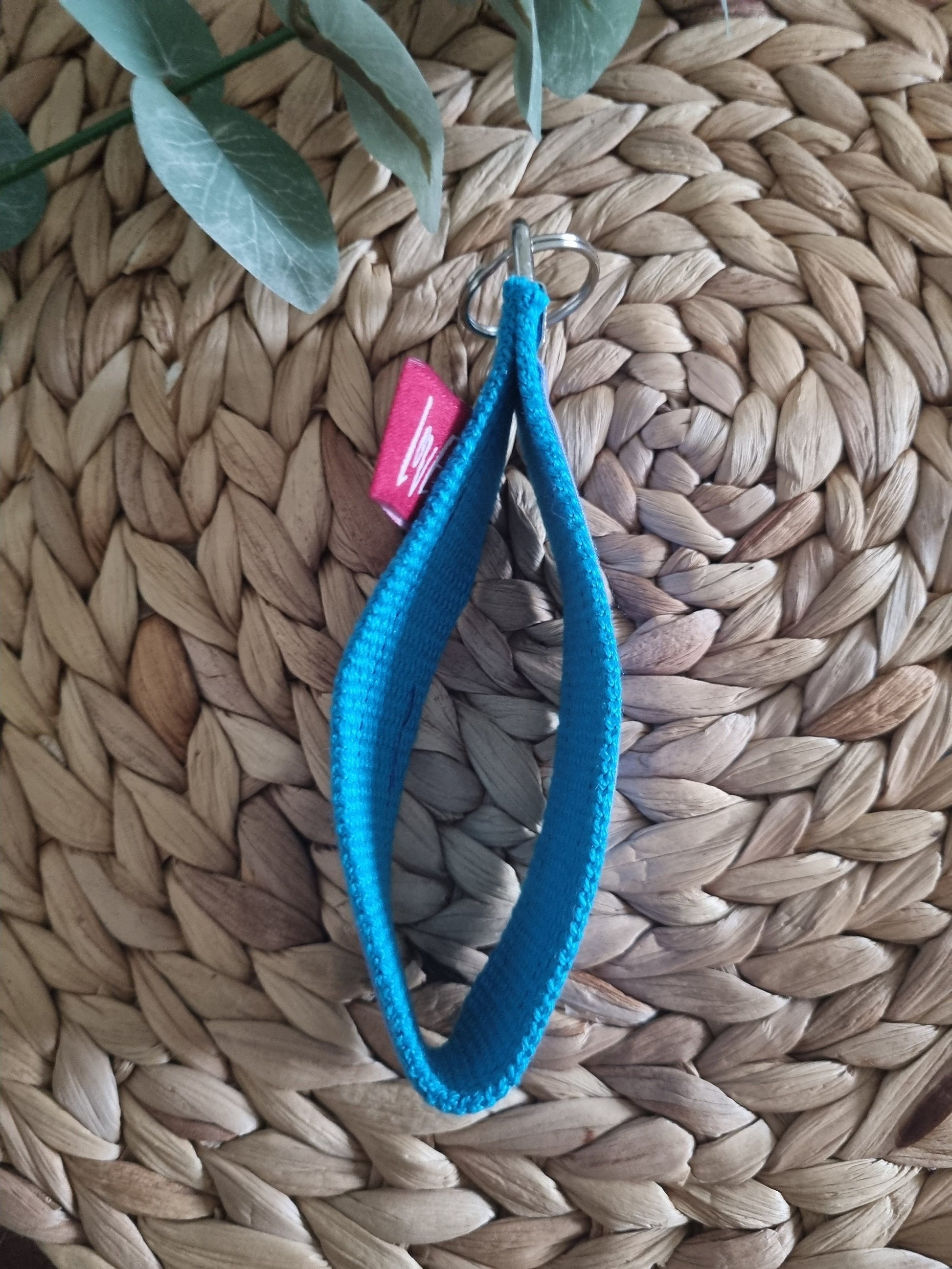 Cotton Key fob hearts fabric cotton key holder ring key holder hearts key fob band red blue housewarming gift for her