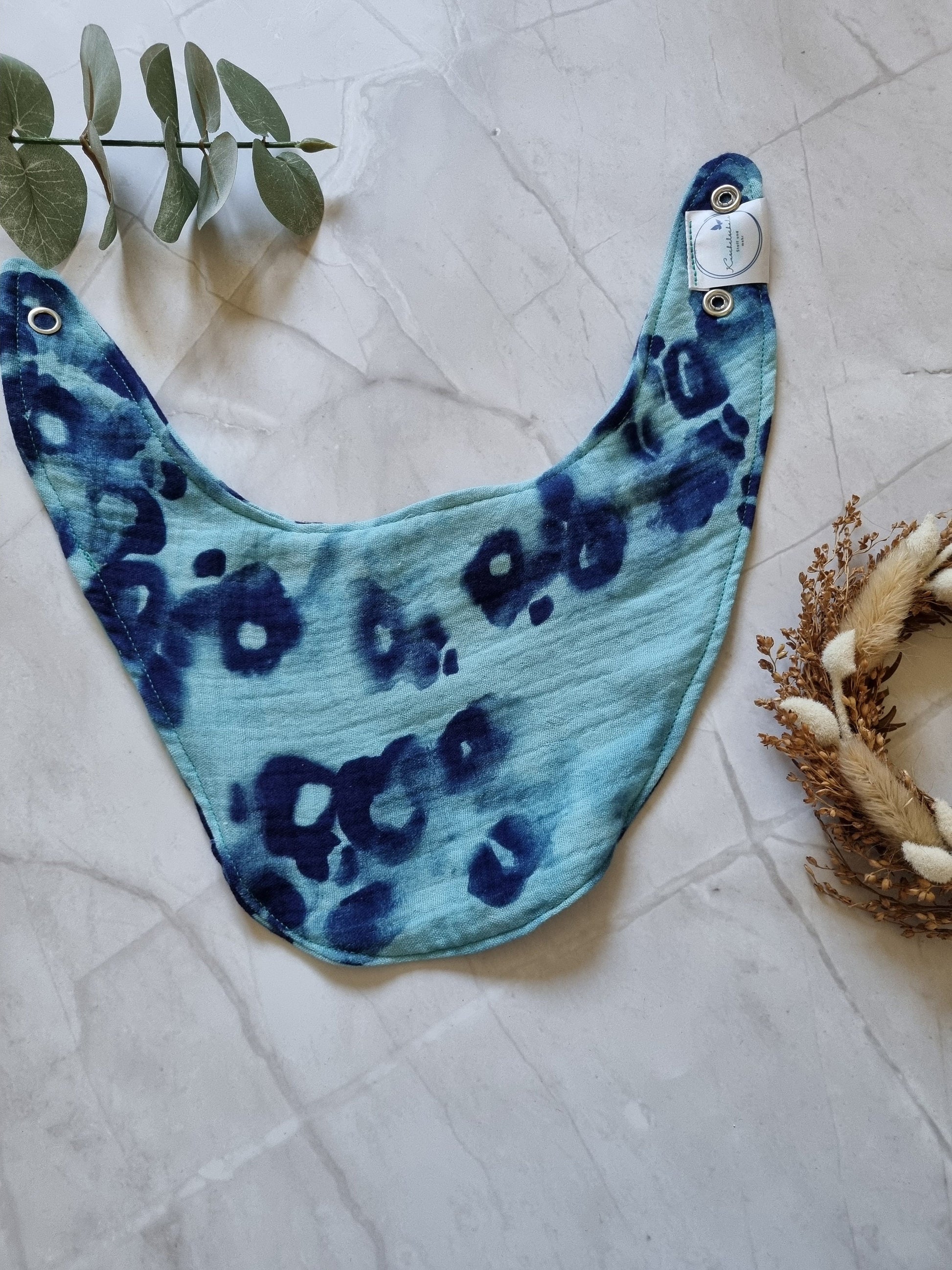 Cotton Baby Scarf Musselin Bandana | blue turquoise boho style Baby Bandana | Soft and Washable Newborn Scarf | Perfect Baby Gift