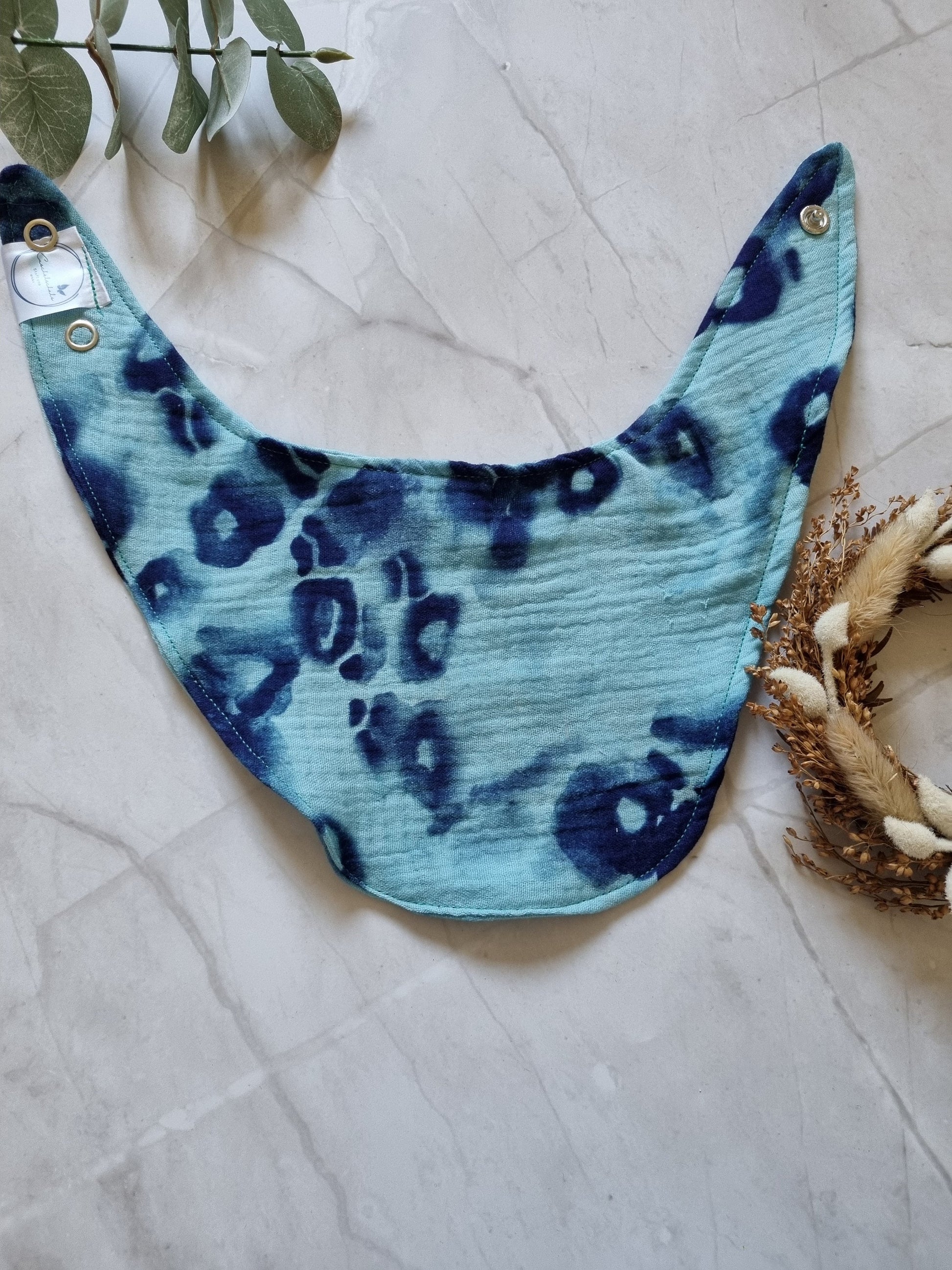 Cotton Baby Scarf Musselin Bandana | blue turquoise boho style Baby Bandana | Soft and Washable Newborn Scarf | Perfect Baby Gift