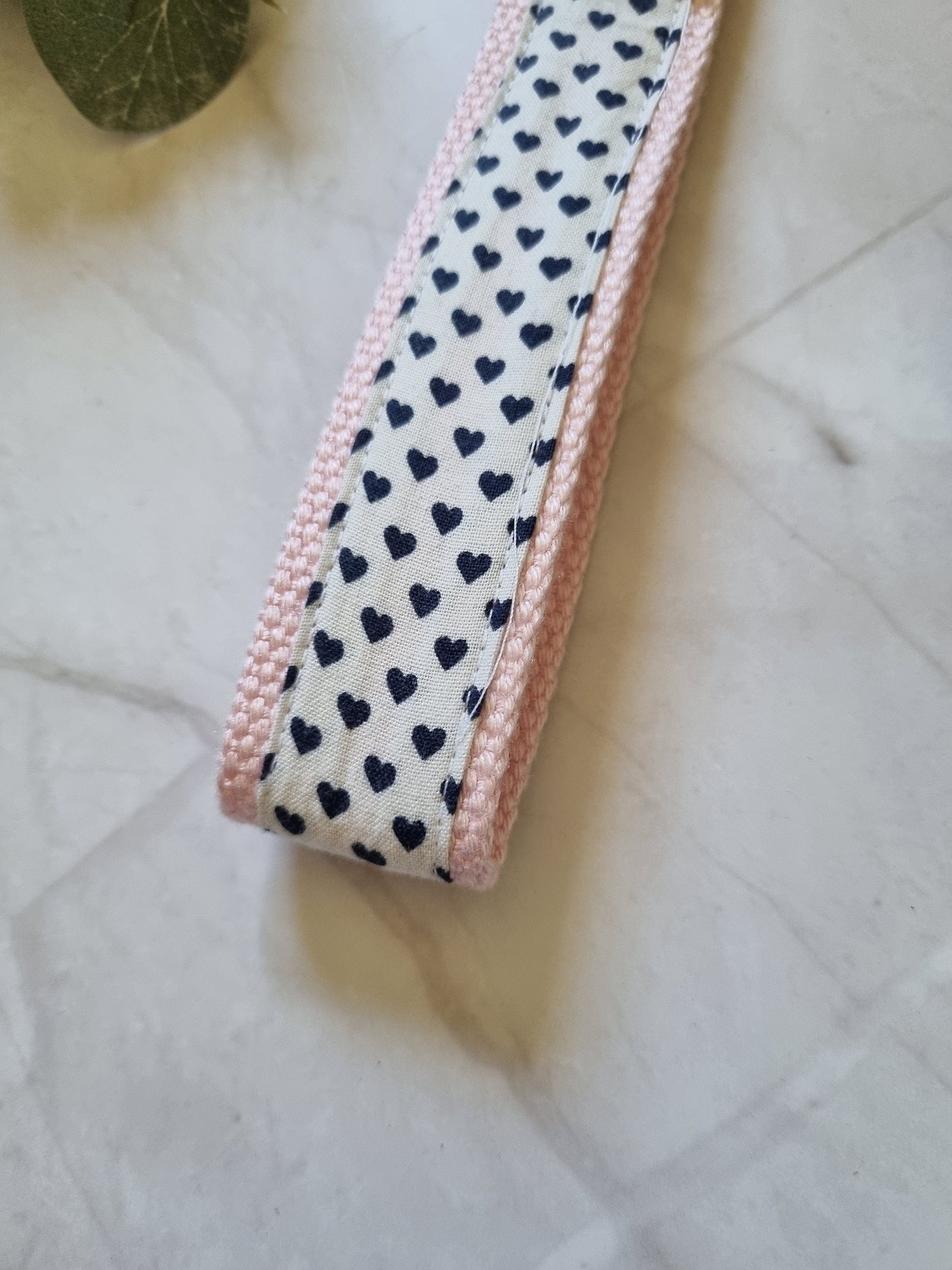 key chain wristlet hearts soft pink fabric cotton key holder ring key holder baby pink hearts gift for her valentines gift