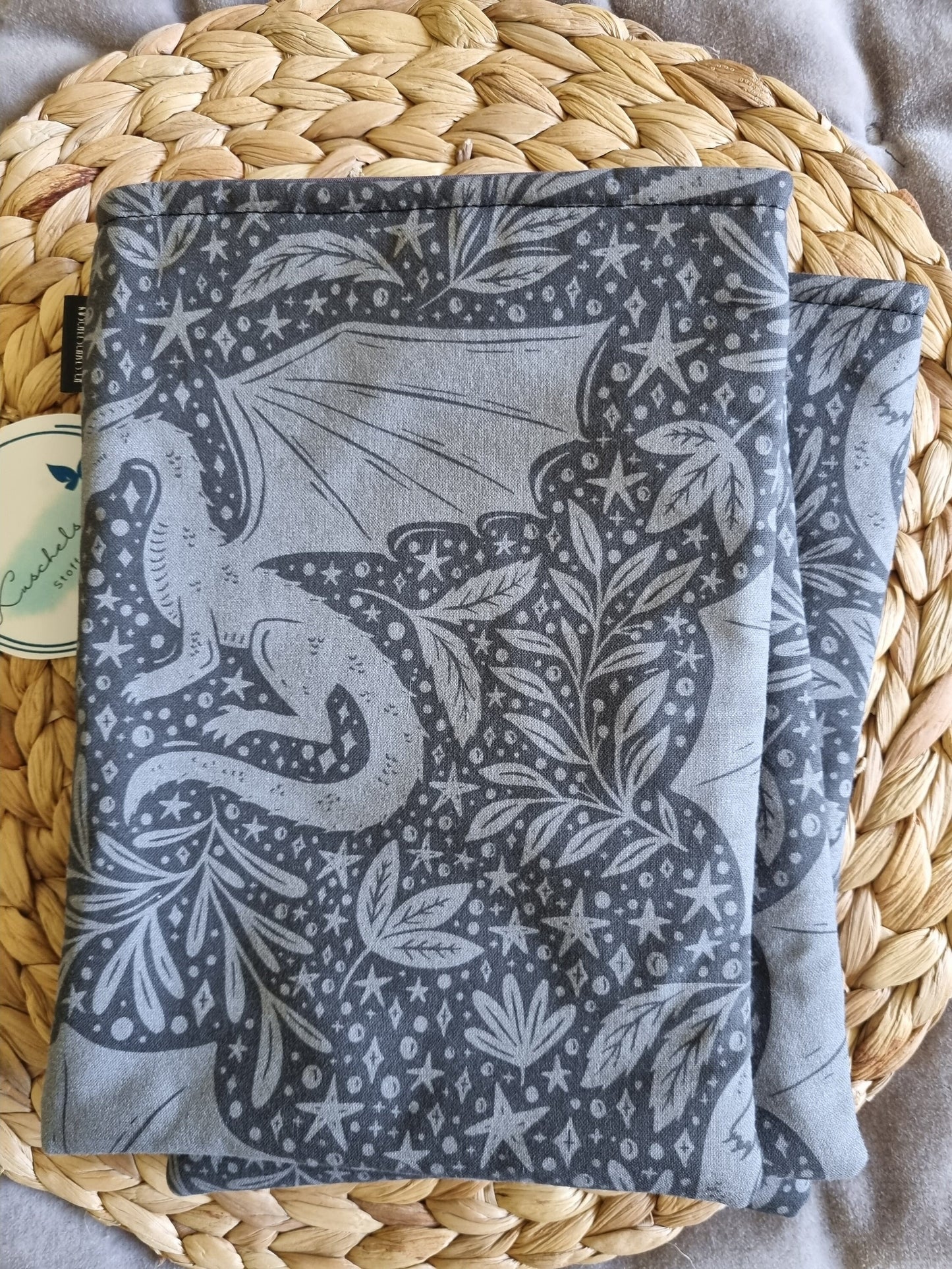 Dragon Fantasy Book Cover for Paperback and Hardcover Books - Handmade Protective Book Sleeve - Fantasy Reader Gift - Dragon Lover's Gift