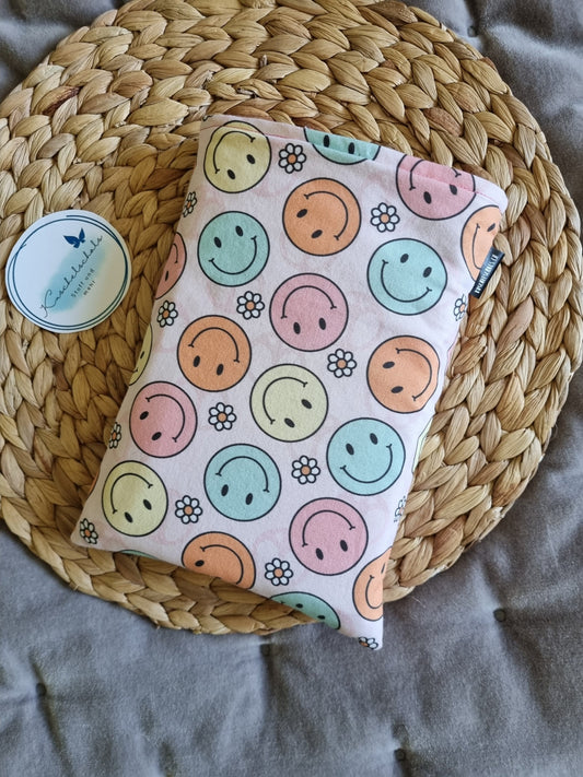 Book Sleeve Hand made perfect gift for all readers book cover handmade Smiley print booksleeve perfect gift for readers Christmas gift