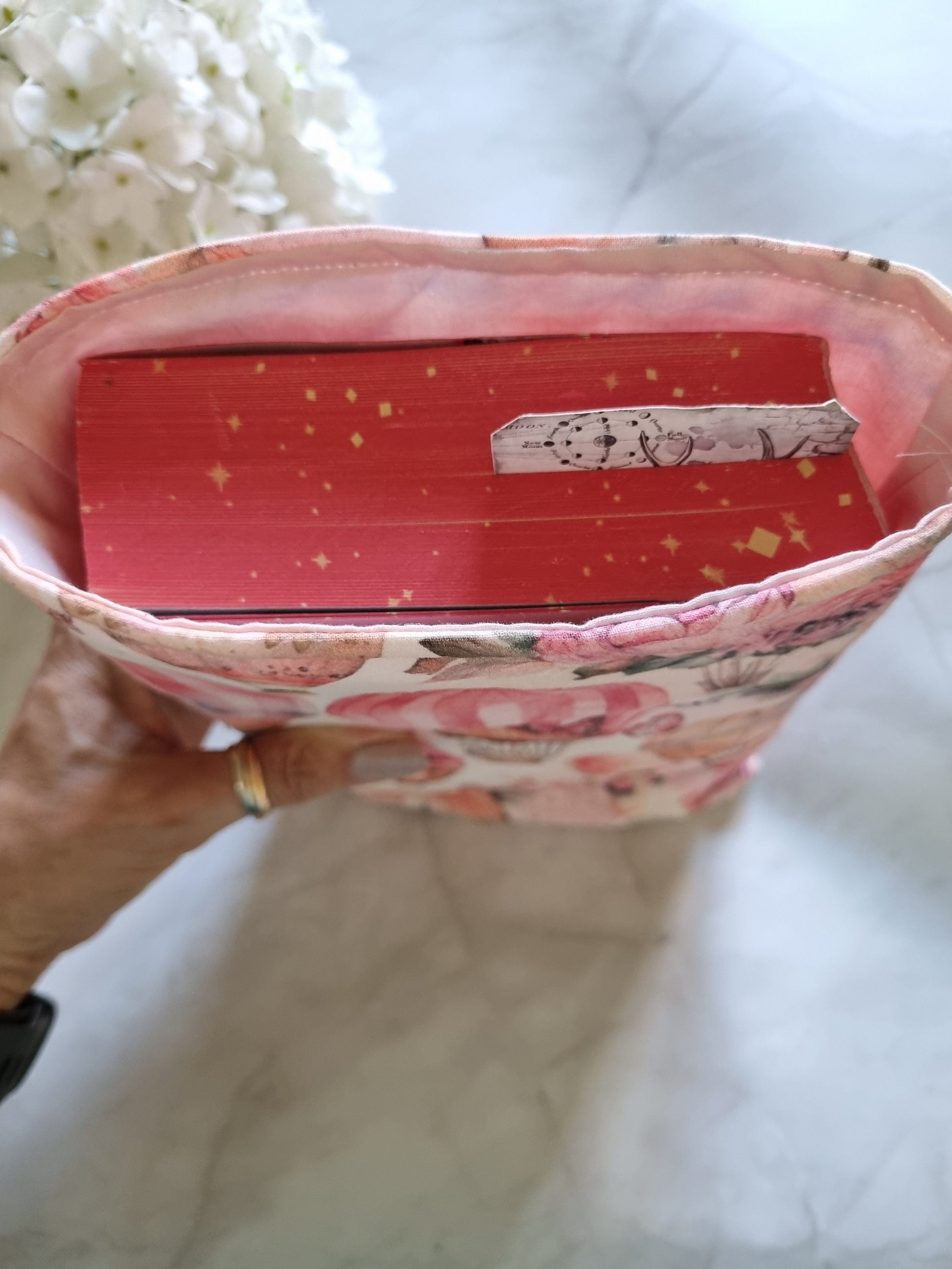 pink romantic Fantasy Book Cover for Paperback and Hardcover Books Handmade Protective Book Sleeve - Romance Reader Gift Pink Lover's Gift