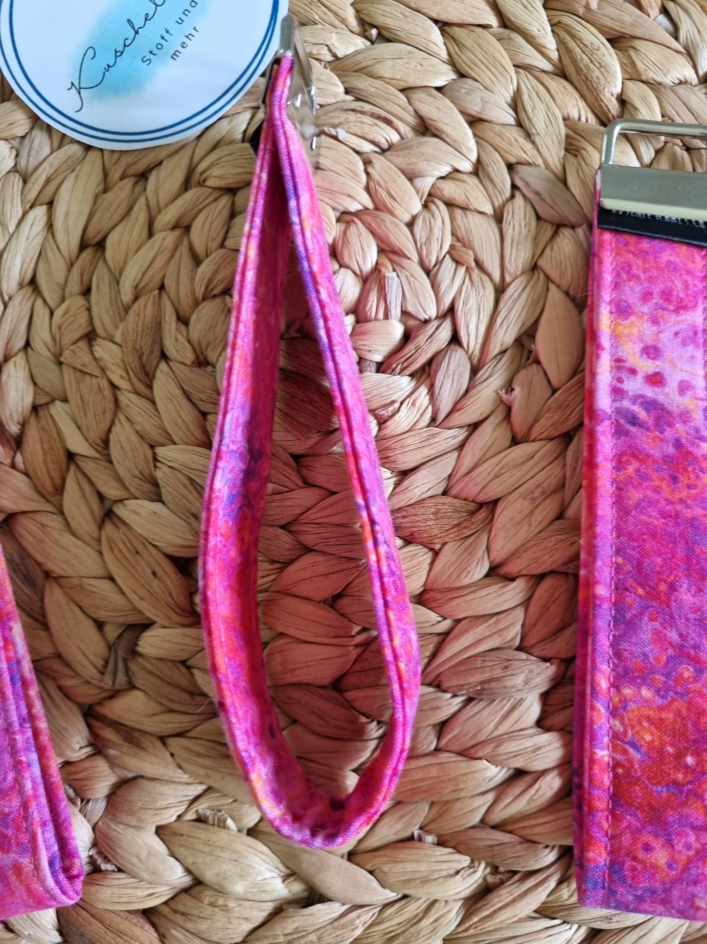 Stylish pink Wristlet Key Fob Cute Cotton Keychain Accessory for Women Trendy Key Holder and Perfect Gift Idea for Her