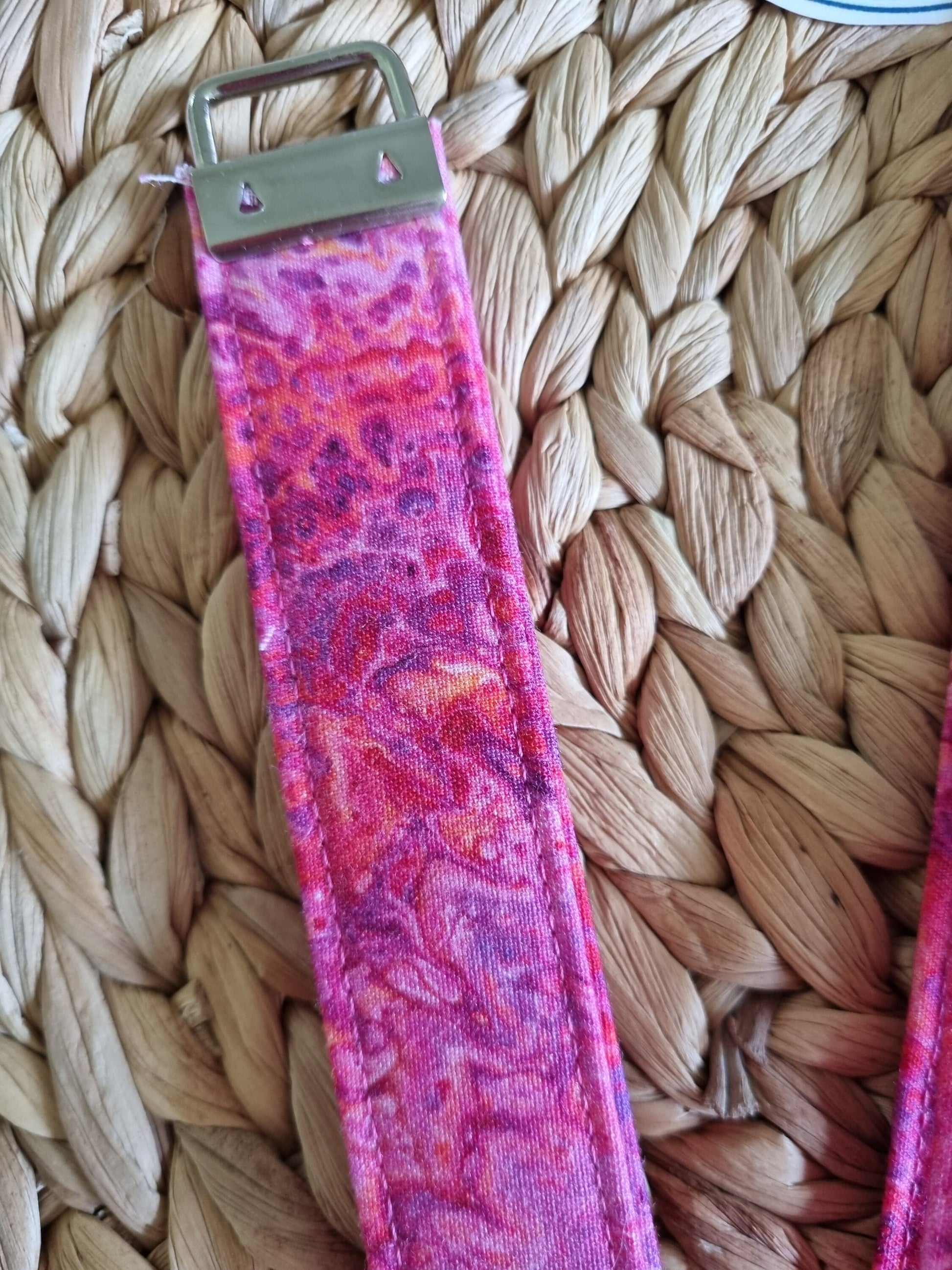 Stylish pink Wristlet Key Fob Cute Cotton Keychain Accessory for Women Trendy Key Holder and Perfect Gift Idea for Her