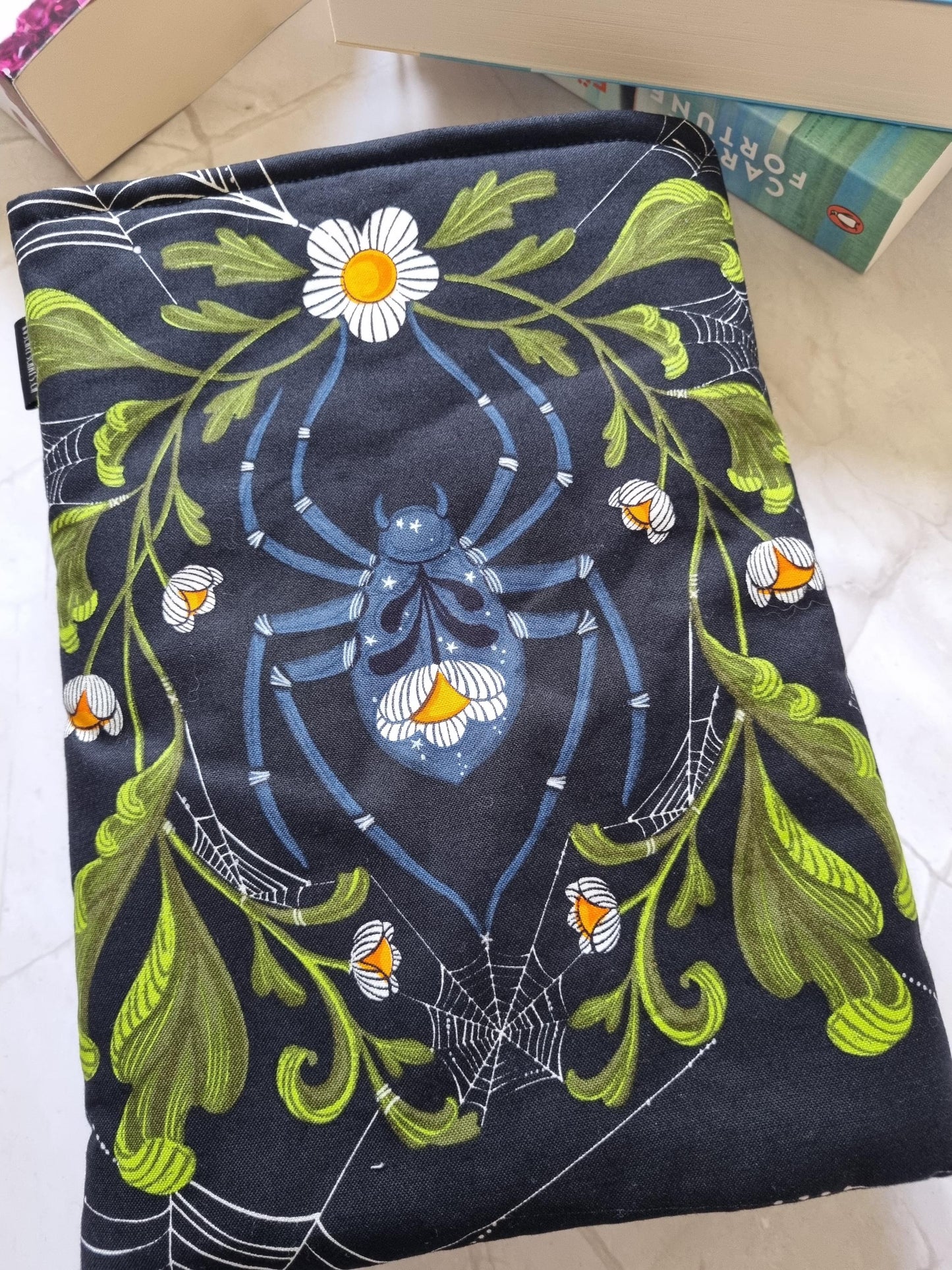 Fantasy Book Cover for Paperback and Hardcover Books - Handmade Protective Book Sleeve - Fantasy Reader Gift - Spider Lover's Gift