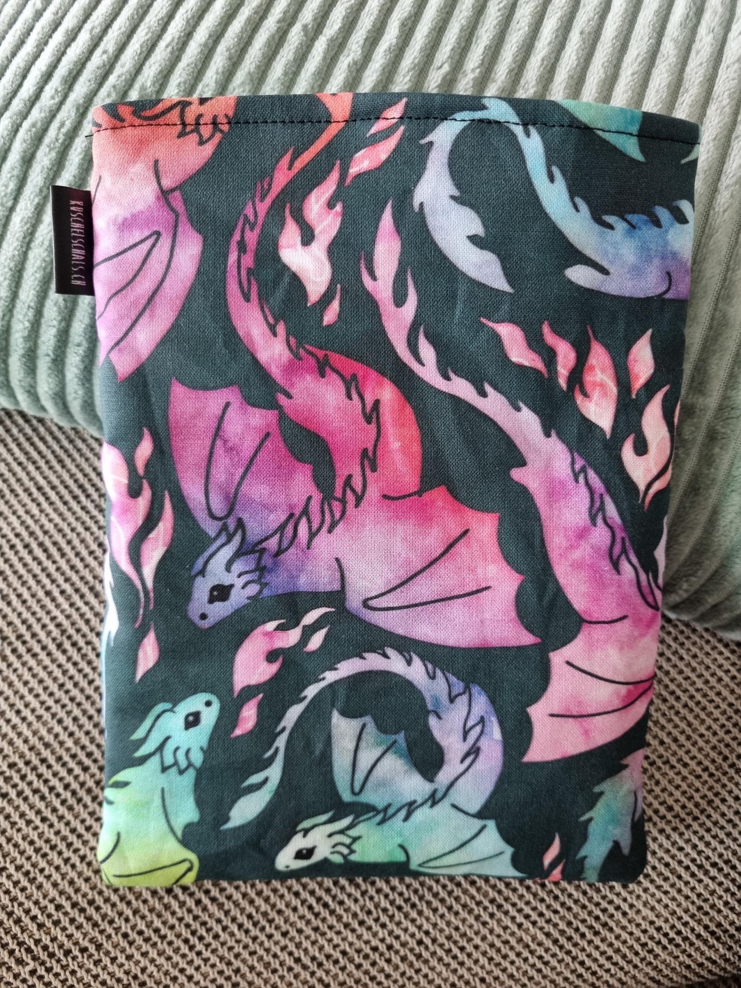 Dragon Fantasy Book Cover or Ereader Kindle Kobo - Handmade Protective Sleeve Books - Fantasy Reader Gift - Dragon Lover's Gift for her