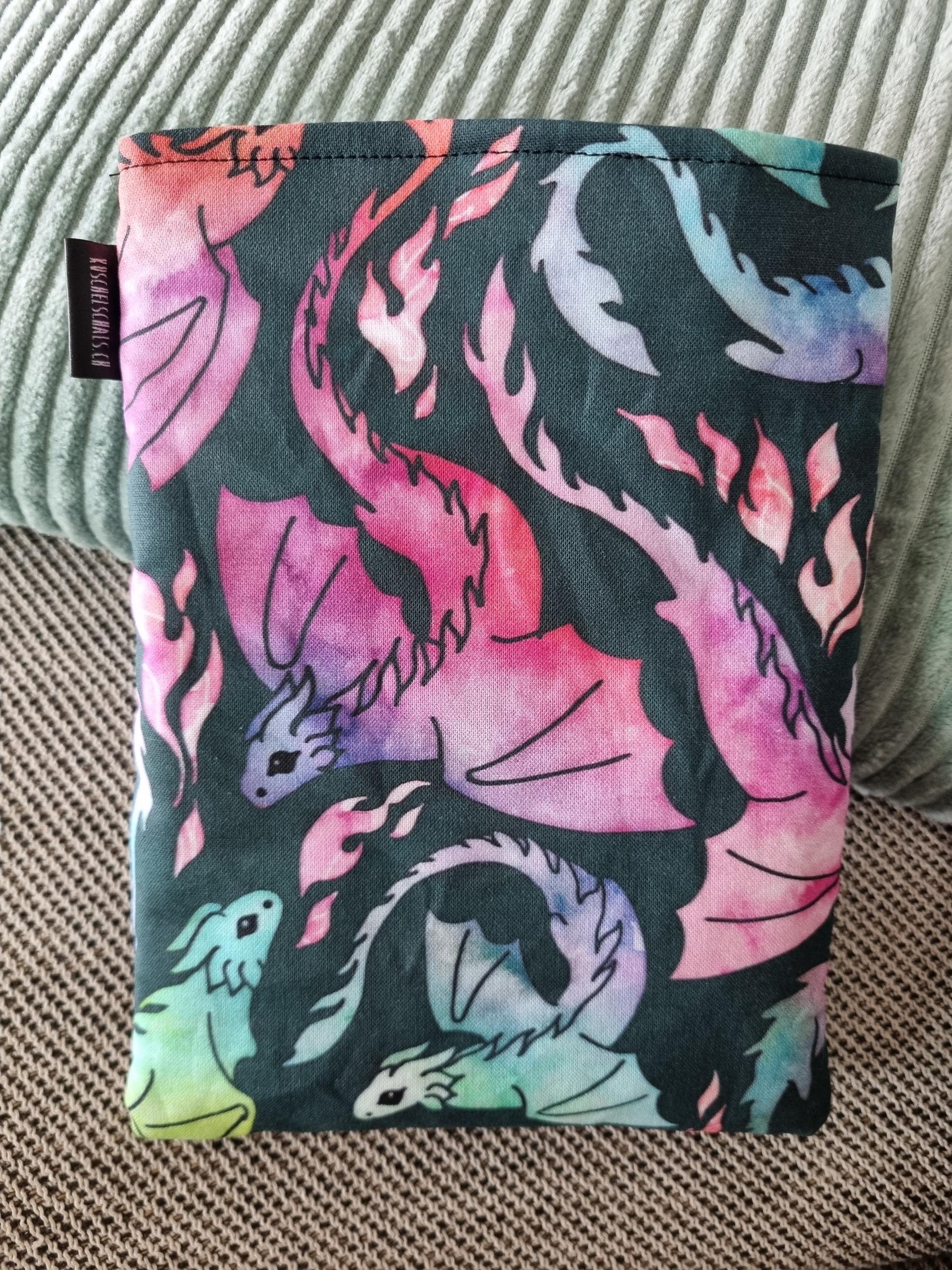 Dragon Fantasy Book Cover or Ereader Kindle Kobo - Handmade Protective Sleeve Books - Fantasy Reader Gift - Dragon Lover's Gift for her