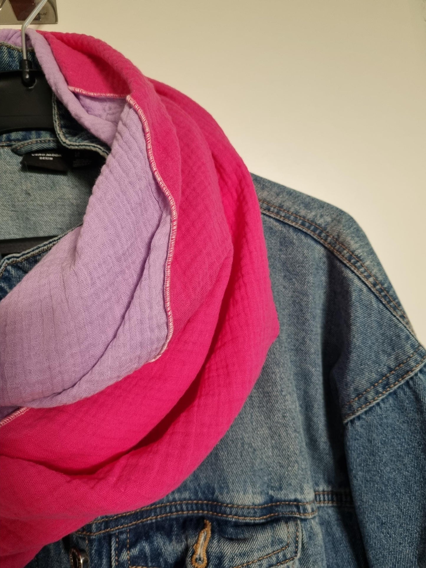 Cotton Stole Scarf - Cozy Pink Wrap - Versatile Shawl for Travel - Boho Fashion Accessory - Ideal Gift for her