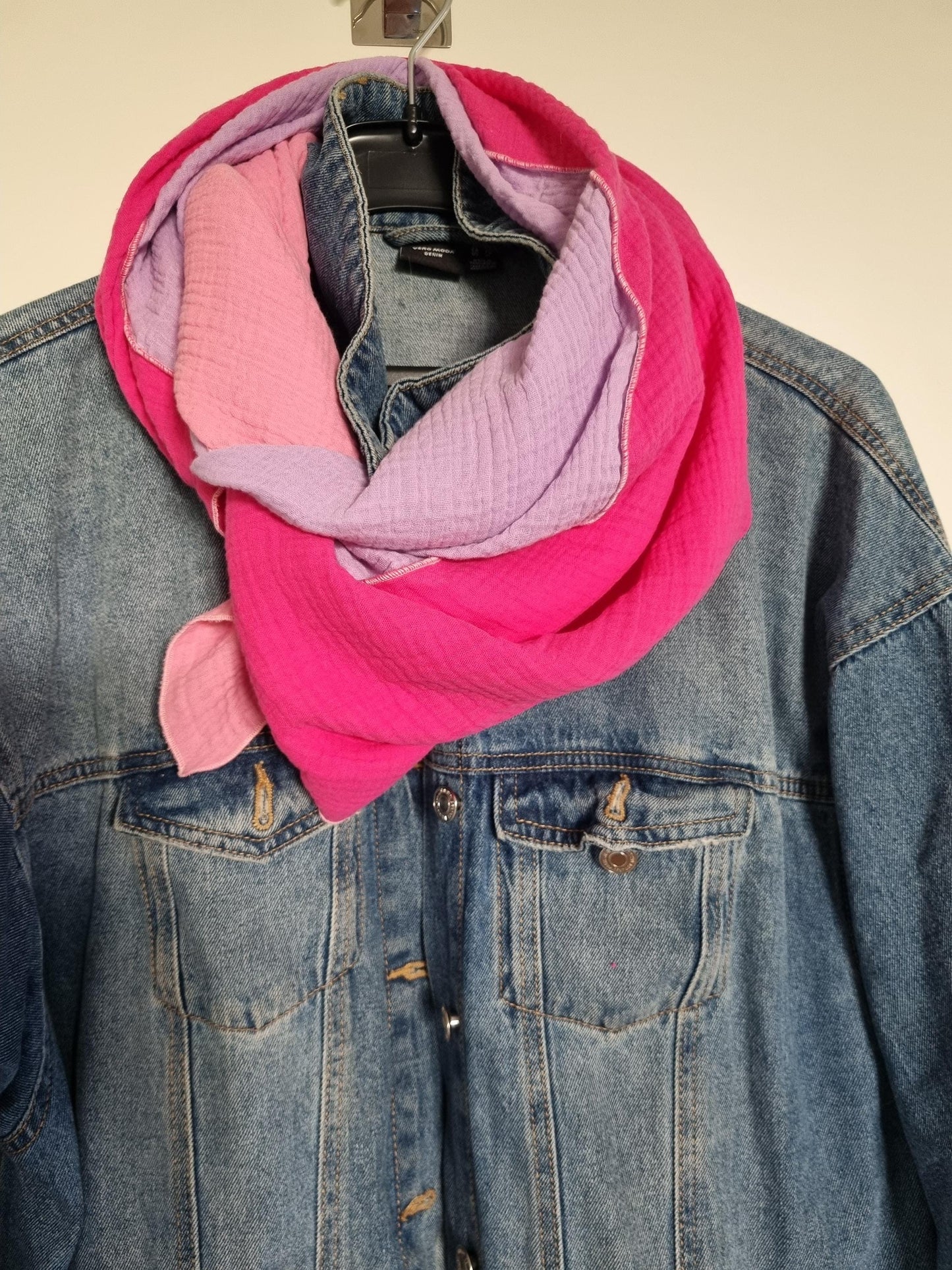 Cotton Stole Scarf - Cozy Pink Wrap - Versatile Shawl for Travel - Boho Fashion Accessory - Ideal Gift