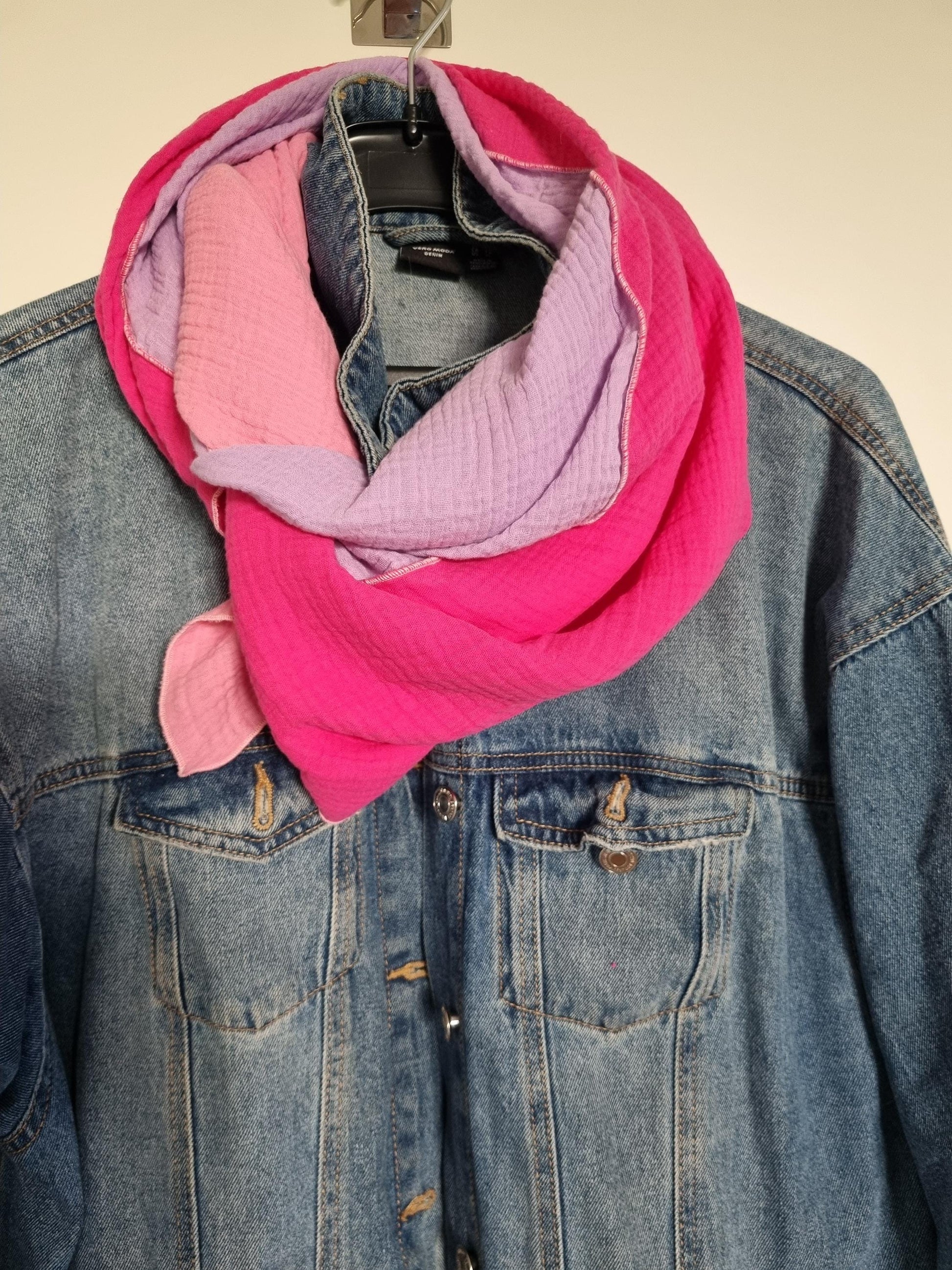 Cotton Stole Scarf - Cozy Pink Wrap - Versatile Shawl for Travel - Boho Fashion Accessory - Ideal Gift