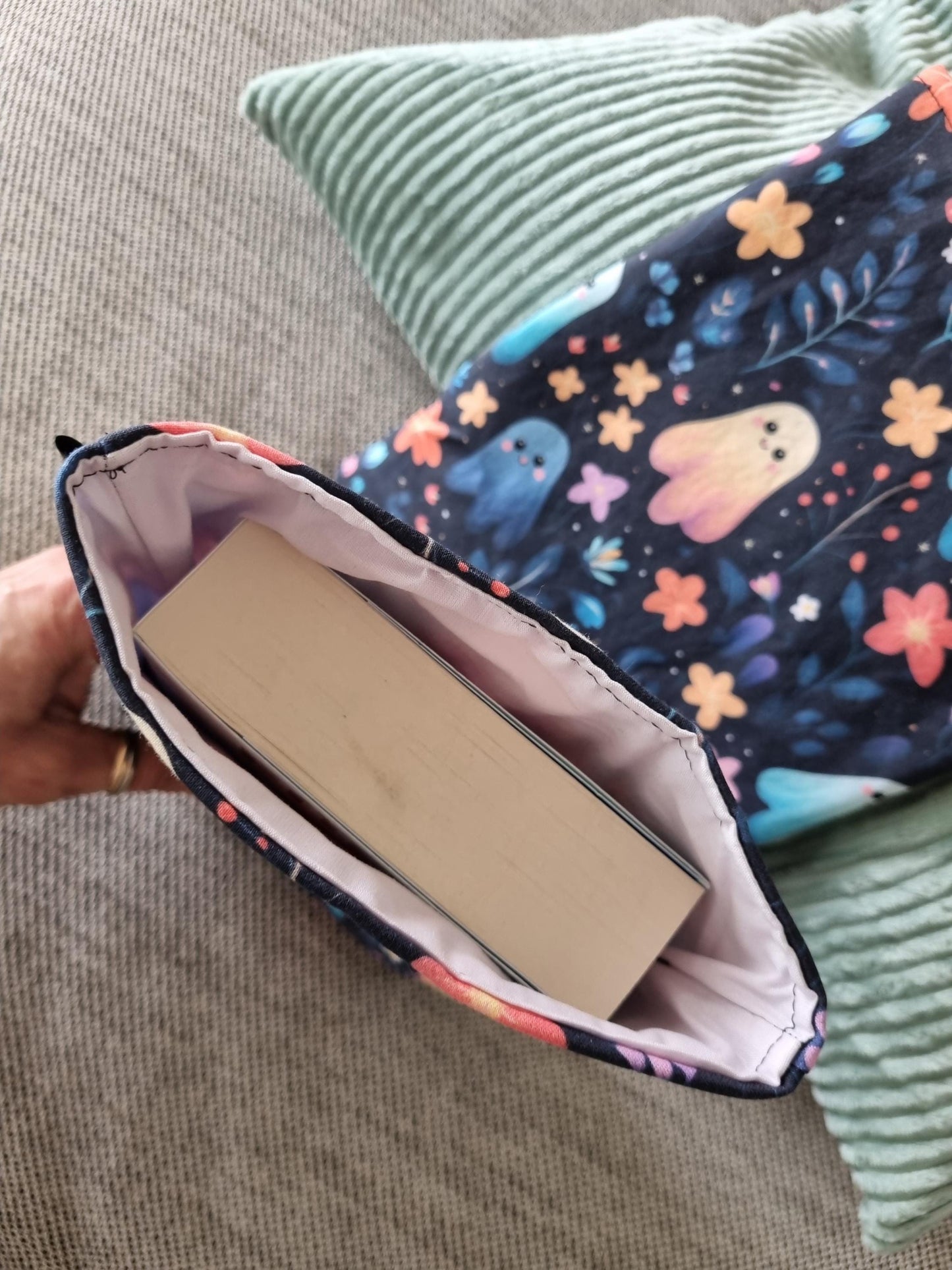 Fantasy Book Cover for Paperback and Hardcover Books - Handmade Protective Book Sleeve - Fantasy Reader Gift - ghost Lover's Gift