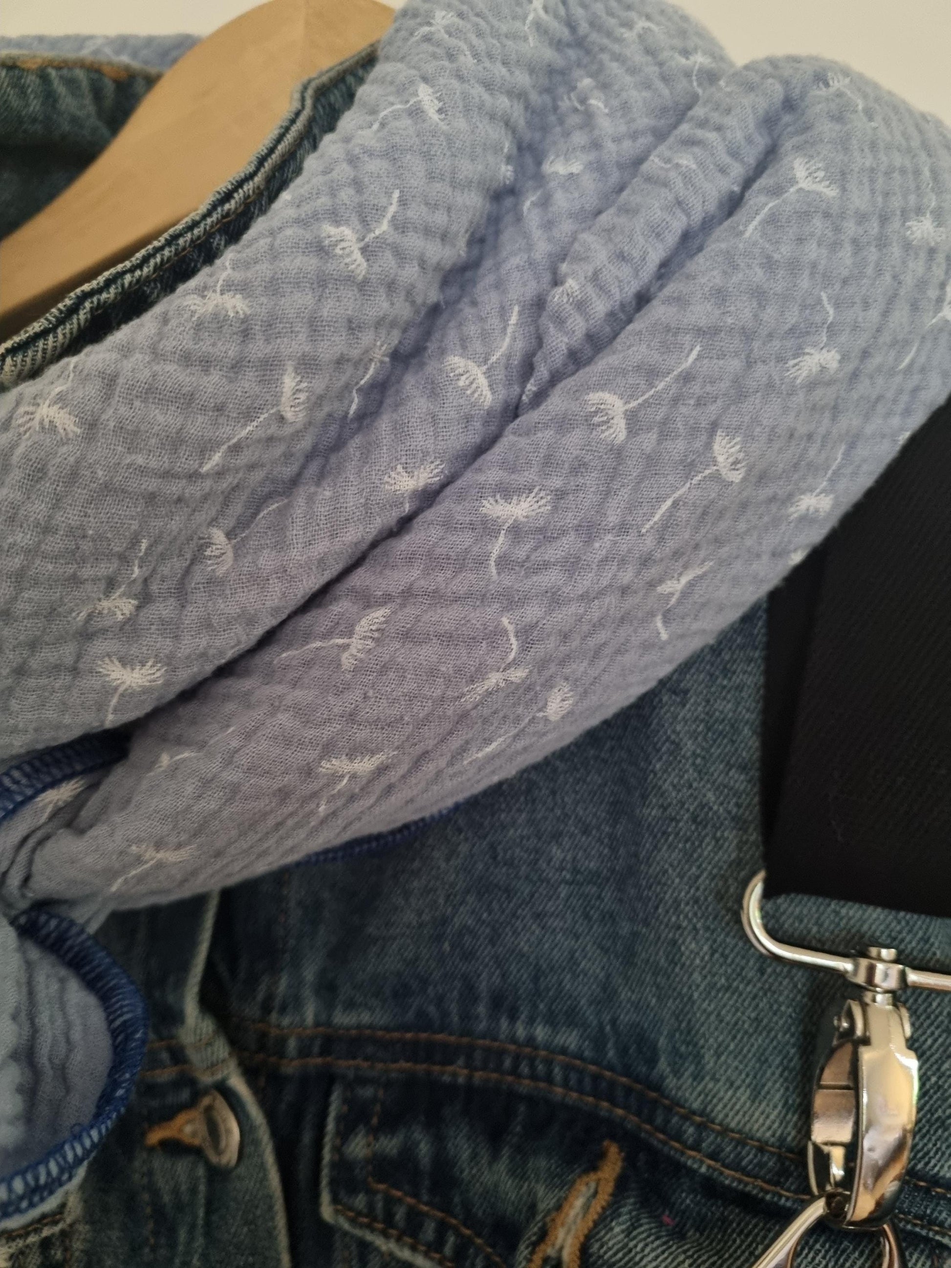 Light Blue Cotton Stole Scarf - Cozy blue Print Wrap - Versatile Shawl for Travel - Boho Fashion Accessory - Ideal Gift for her