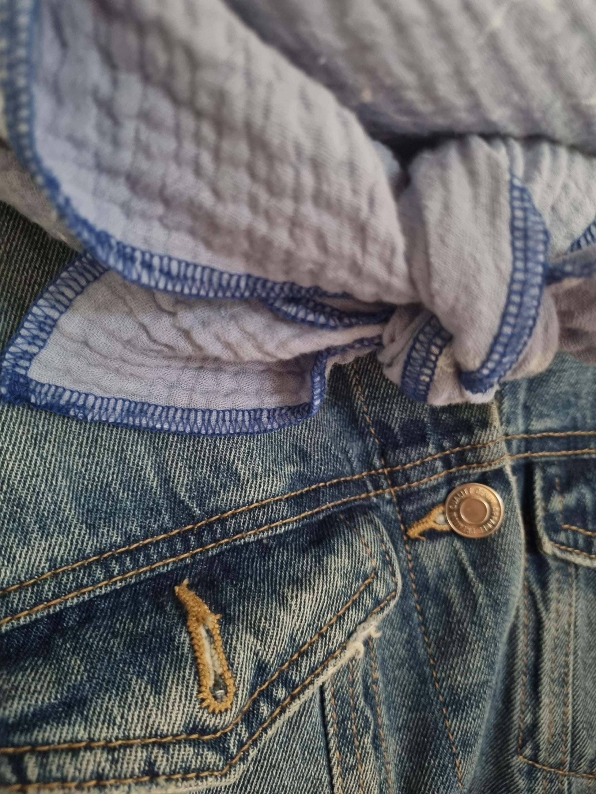 Light Blue Cotton Stole Scarf - Cozy blue Print Wrap - Versatile Shawl for Travel - Boho Fashion Accessory - Ideal Gift for her