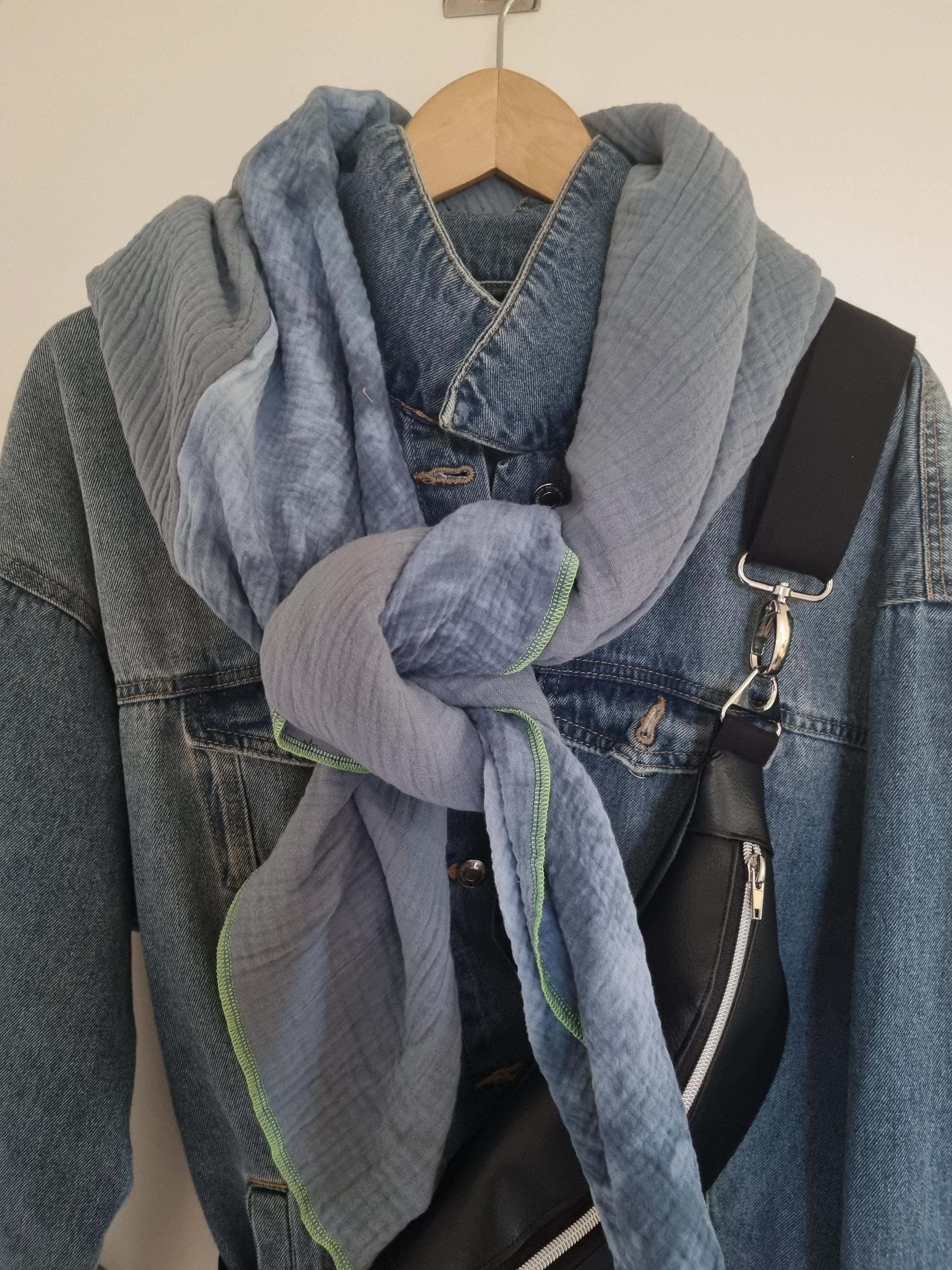 Blue Batik Cotton Stole Scarf Cozy Batik Print Wrap Versatile Shawl for Travel Boho Fashion Accessory - Ideal Gift for her Christmas gift